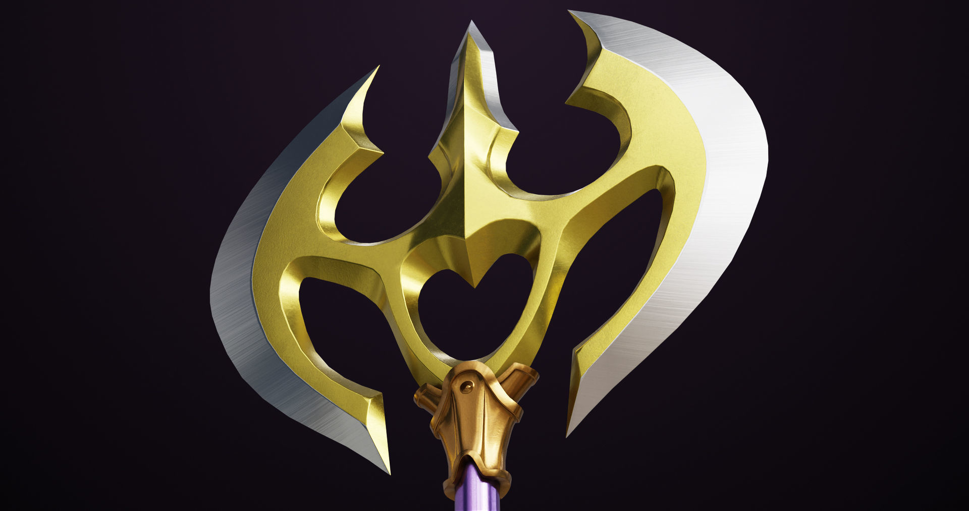 Battle Axe 06 Golden All PBR Unity UE Textures Included Low-poly 3D model_9