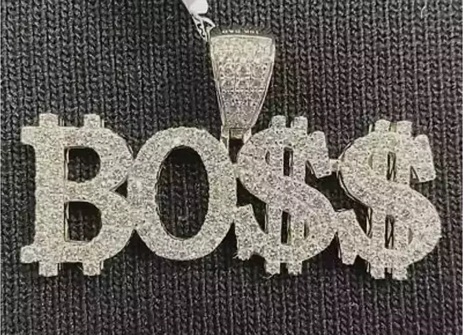 Boss pendant charm dollar sign 3D print model 