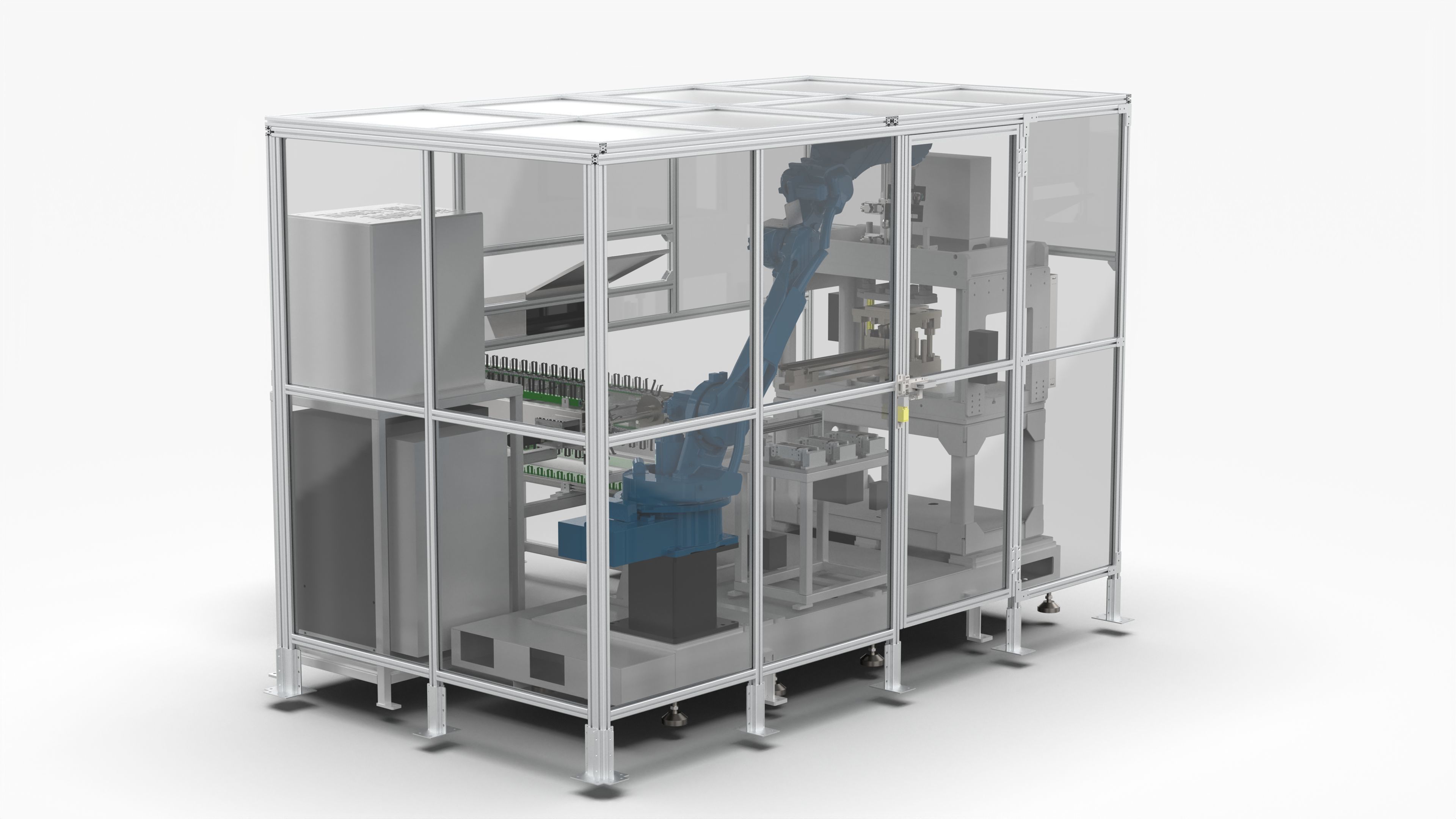 Automatic Industry Parts Water Cutting and Punching Line 3D model_3