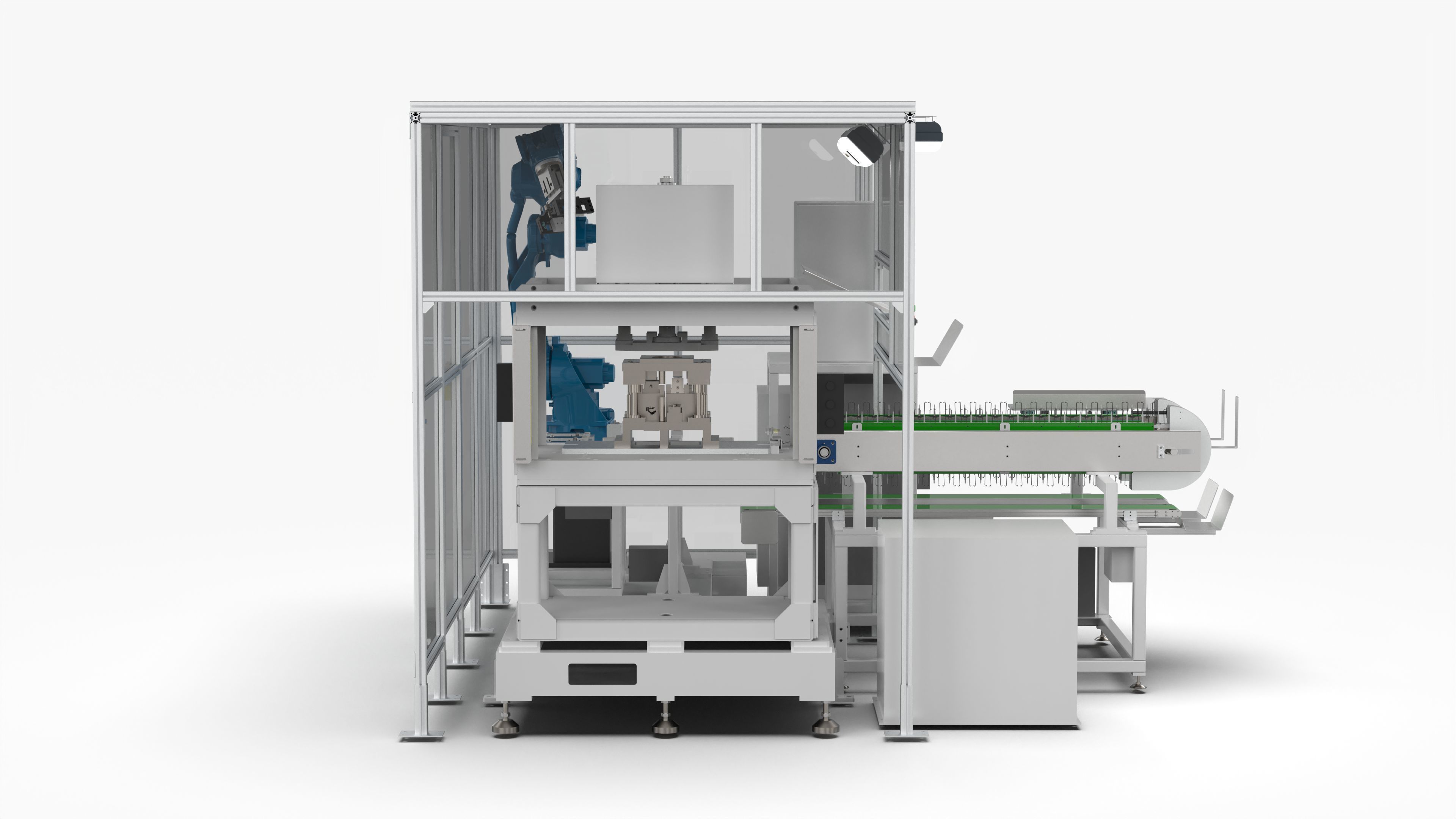 Automatic Industry Parts Water Cutting and Punching Line 3D model_6