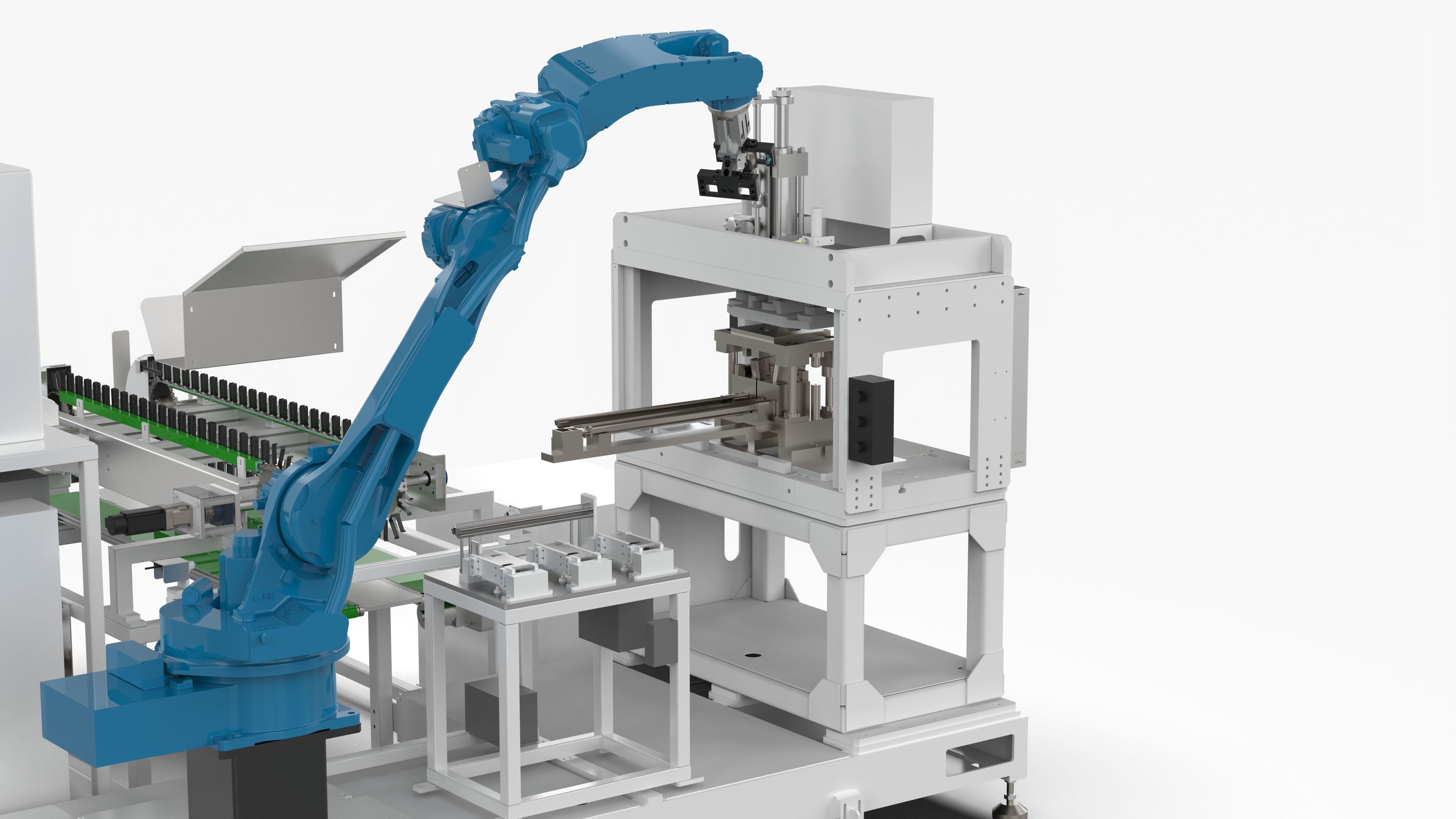 Automatic Industry Parts Water Cutting and Punching Line 3D model_9