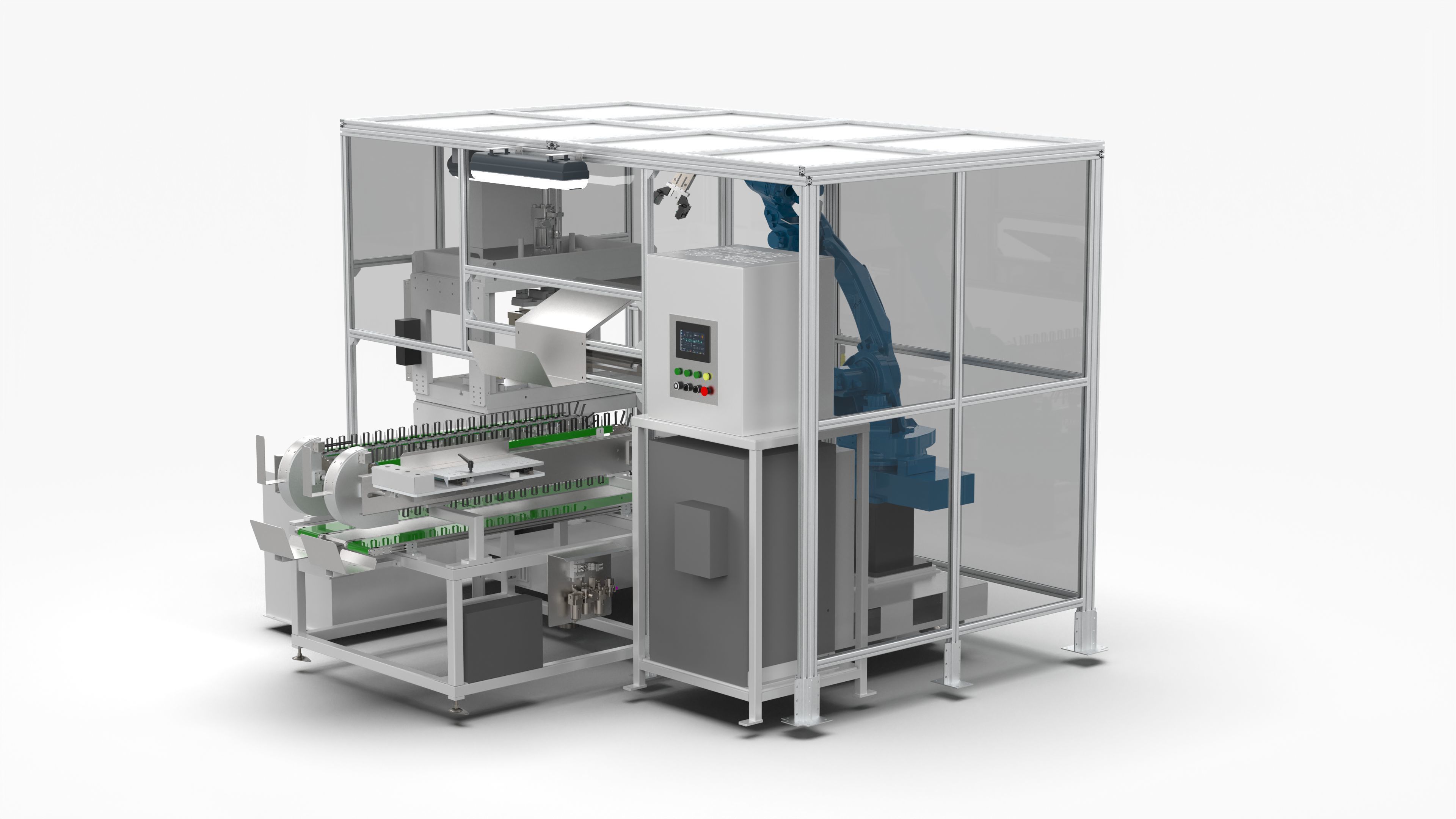 Automatic Industry Parts Water Cutting and Punching Line 3D model_4