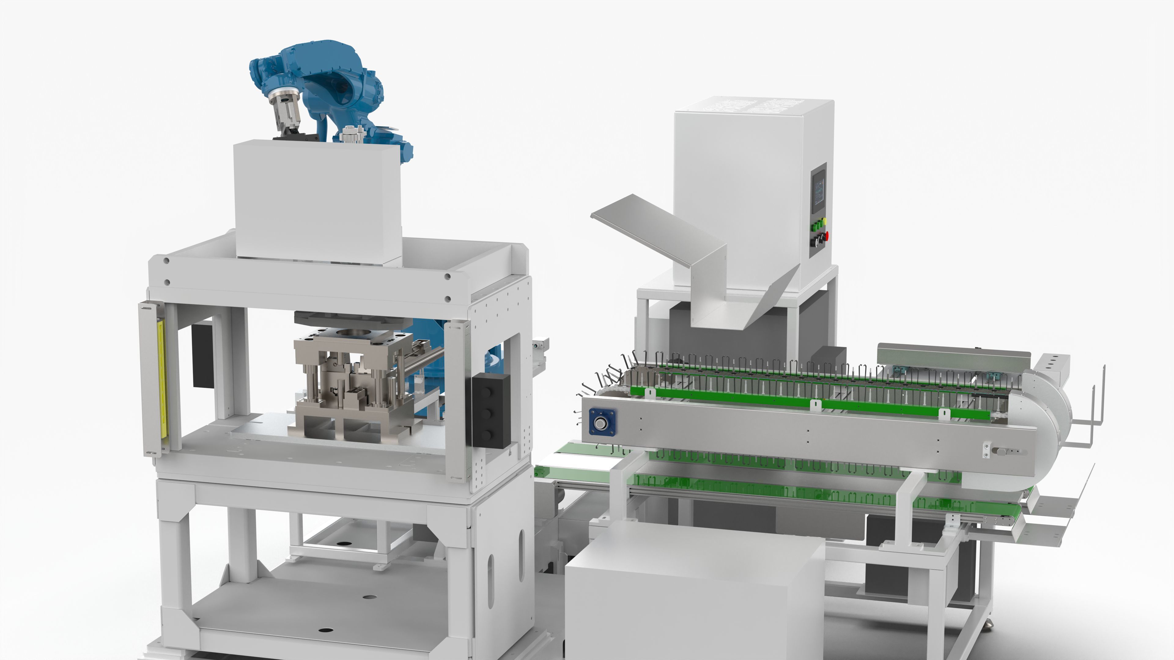 Automatic Industry Parts Water Cutting and Punching Line 3D model_11