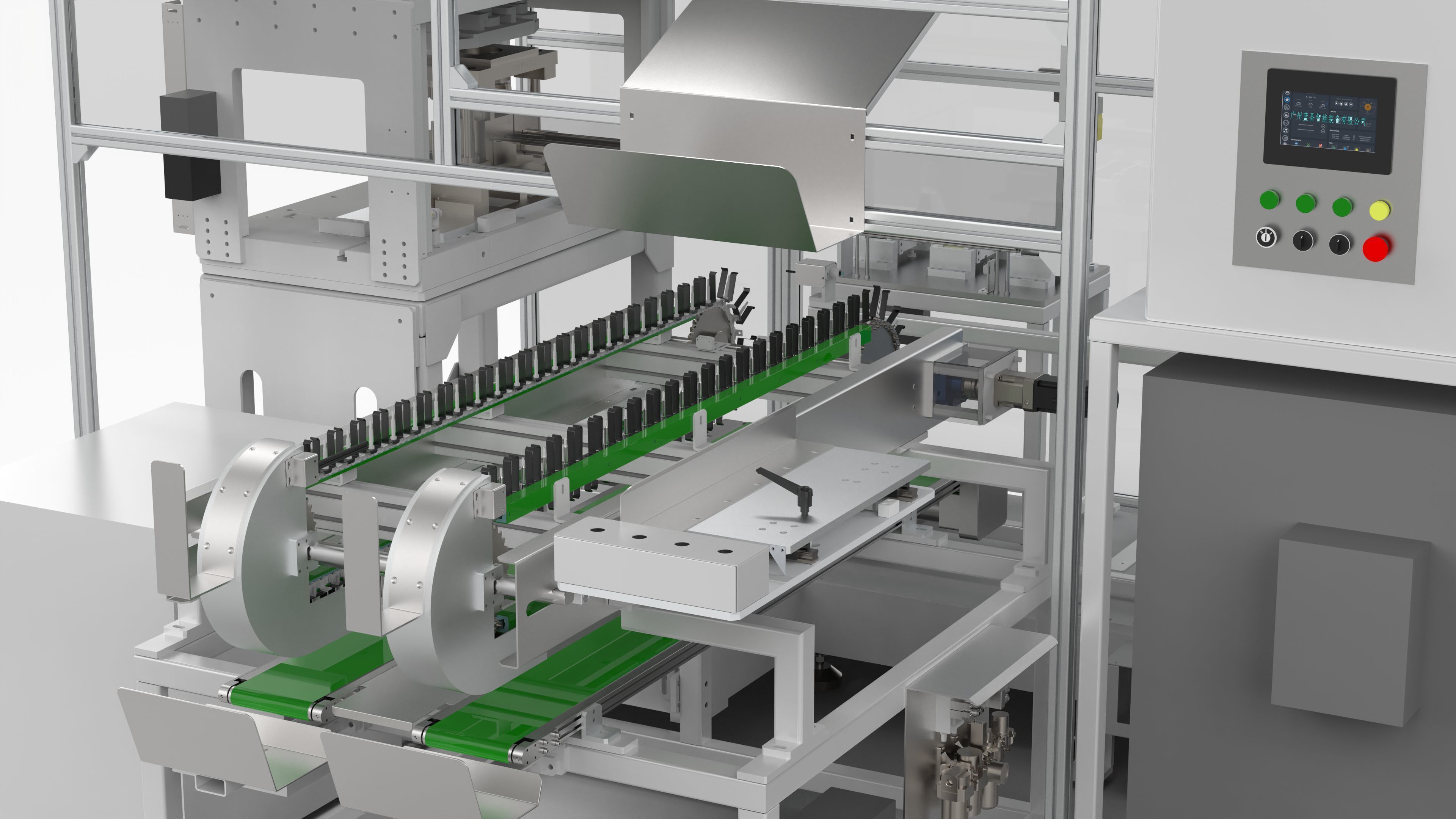 Automatic Industry Parts Water Cutting and Punching Line 3D model_8