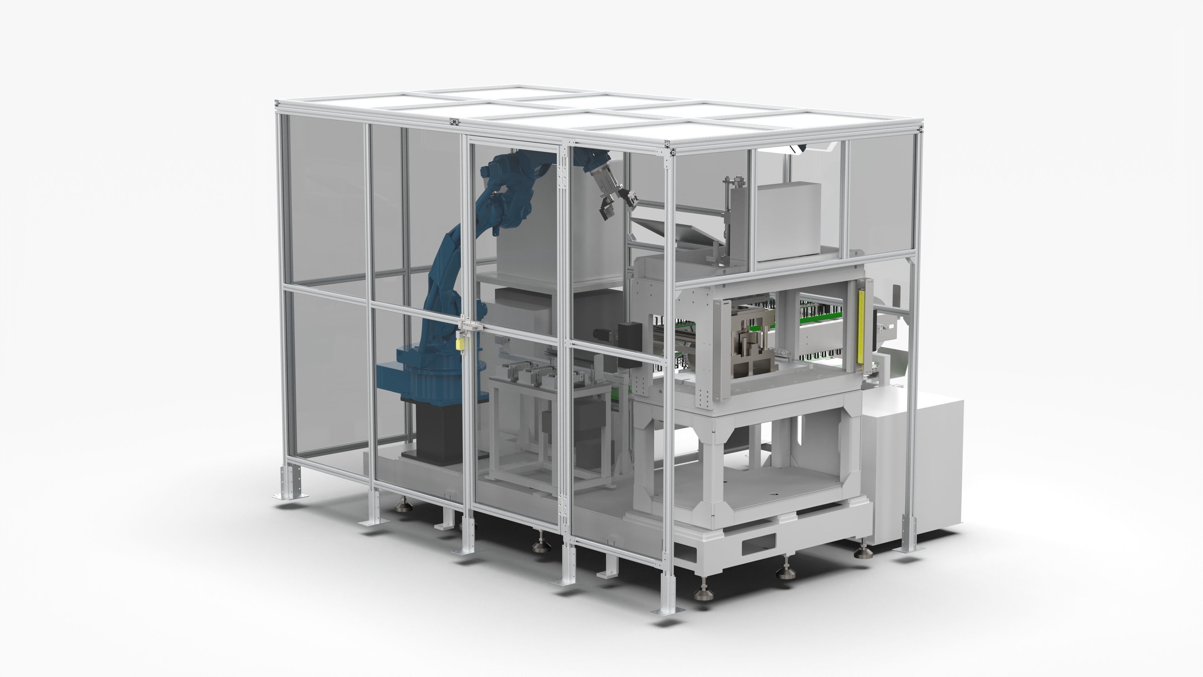 Automatic Industry Parts Water Cutting and Punching Line 3D model_2