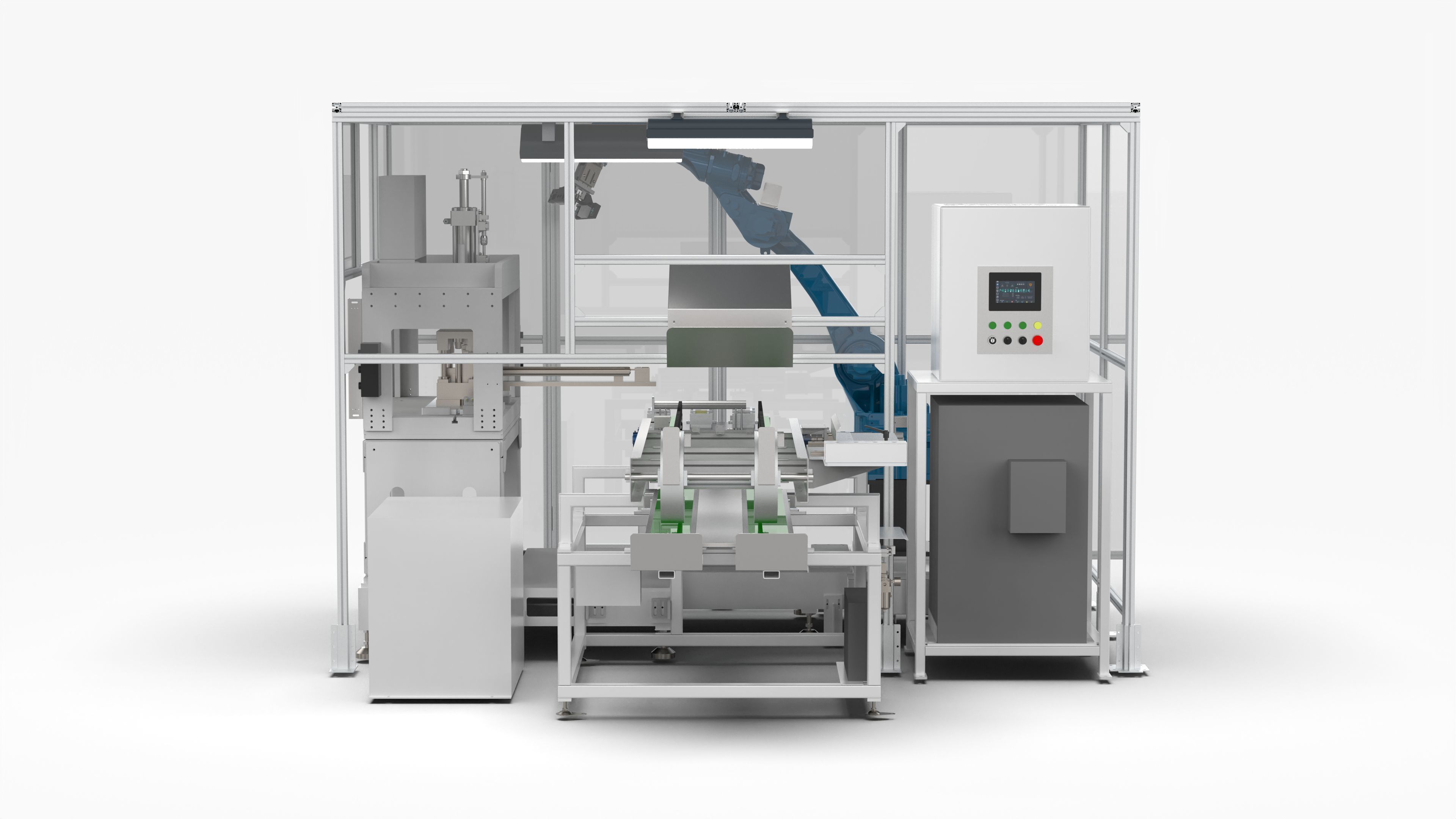 Automatic Industry Parts Water Cutting and Punching Line 3D model_5