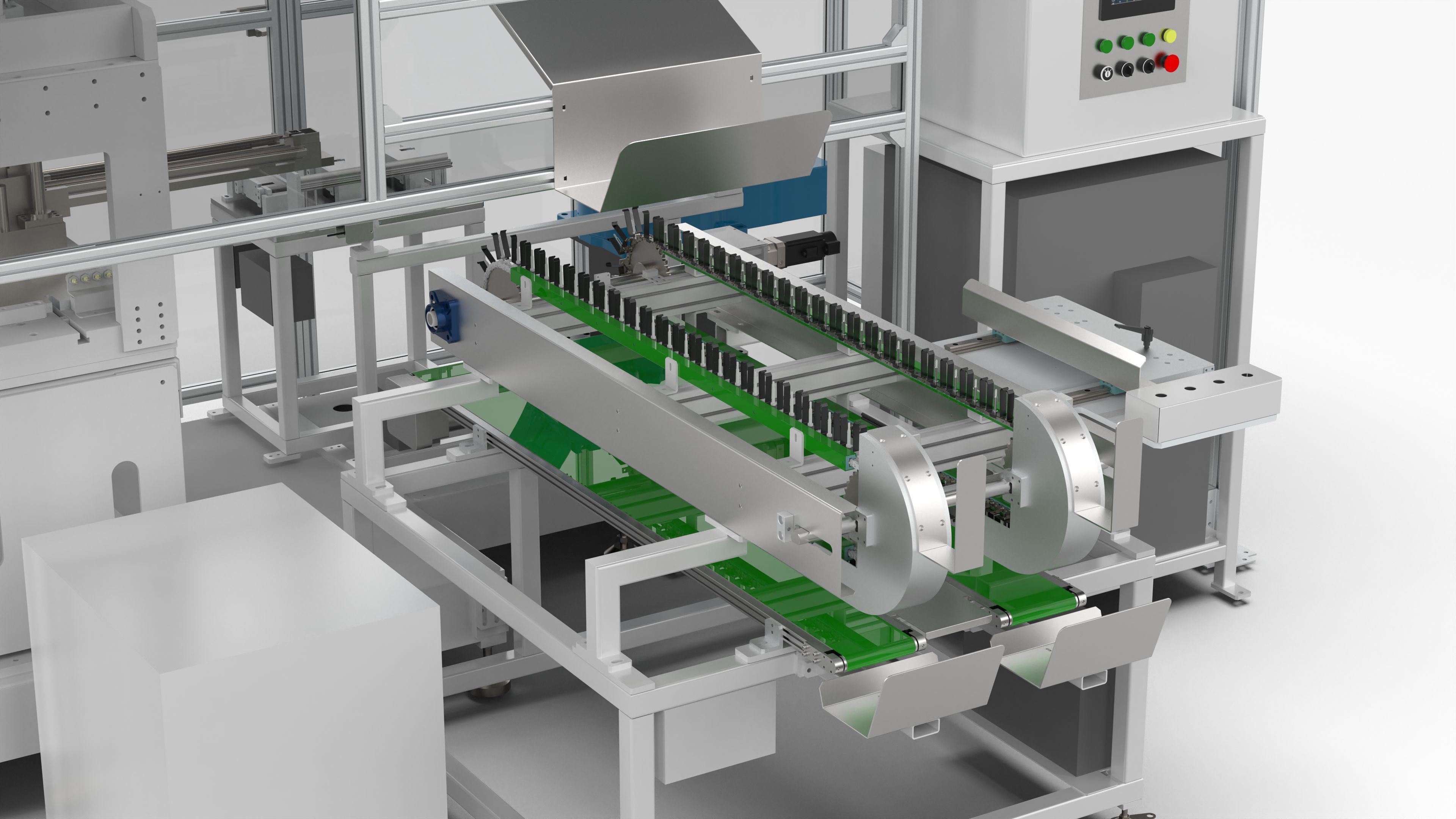 Automatic Industry Parts Water Cutting and Punching Line 3D model_7
