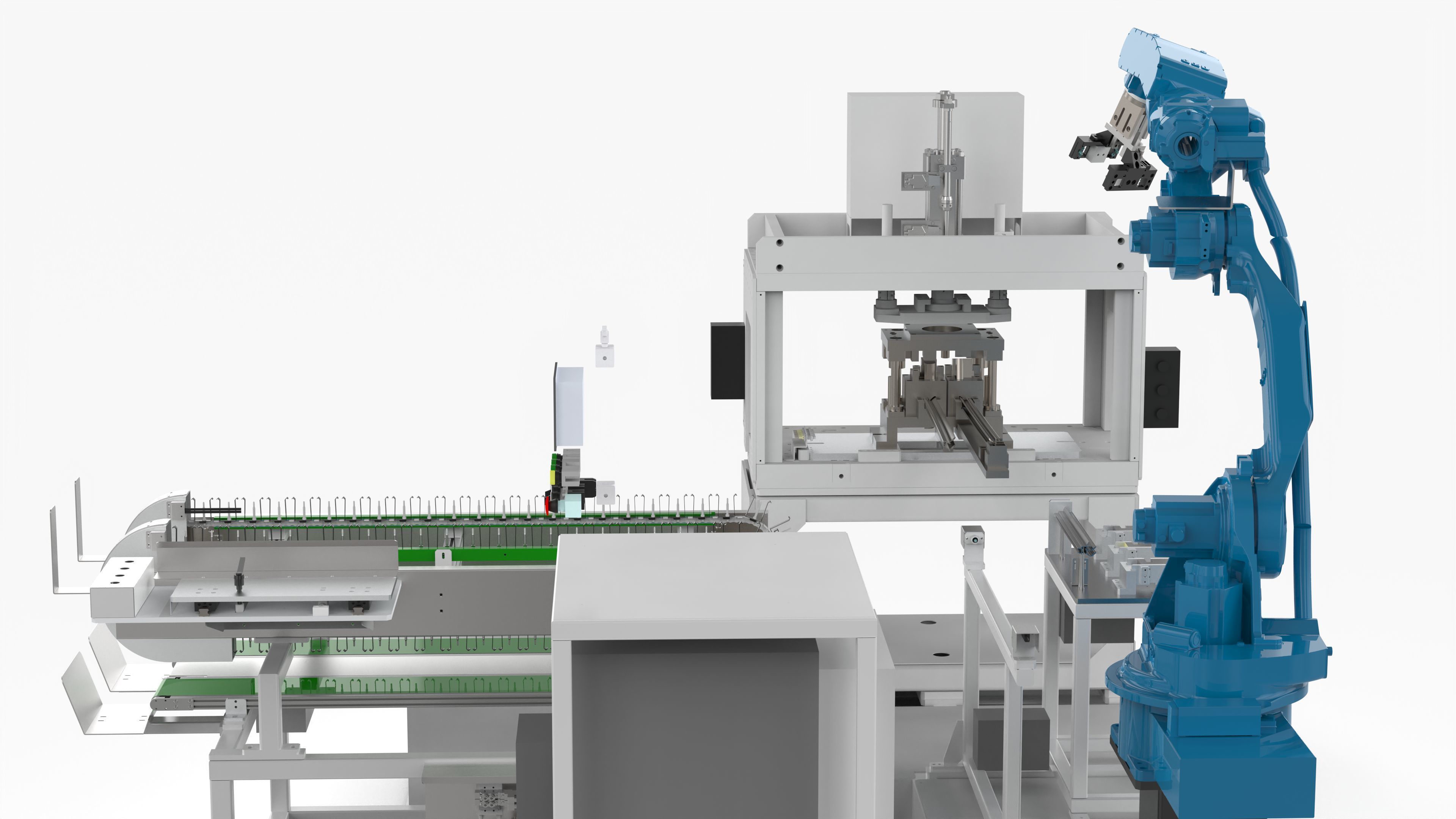 Automatic Industry Parts Water Cutting and Punching Line 3D model_12