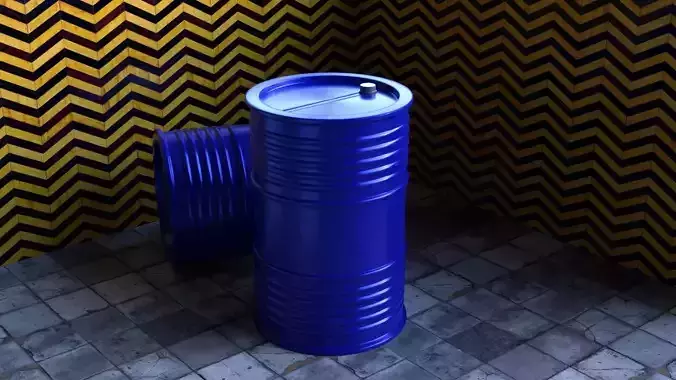 3D Model Oil Barrel Oil tank Oil drum