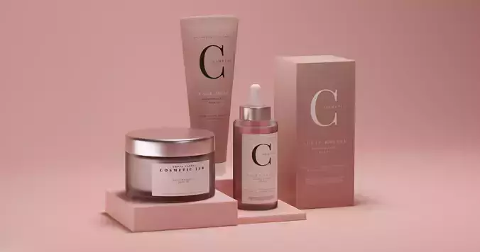 Cosmetics c packaging mockup