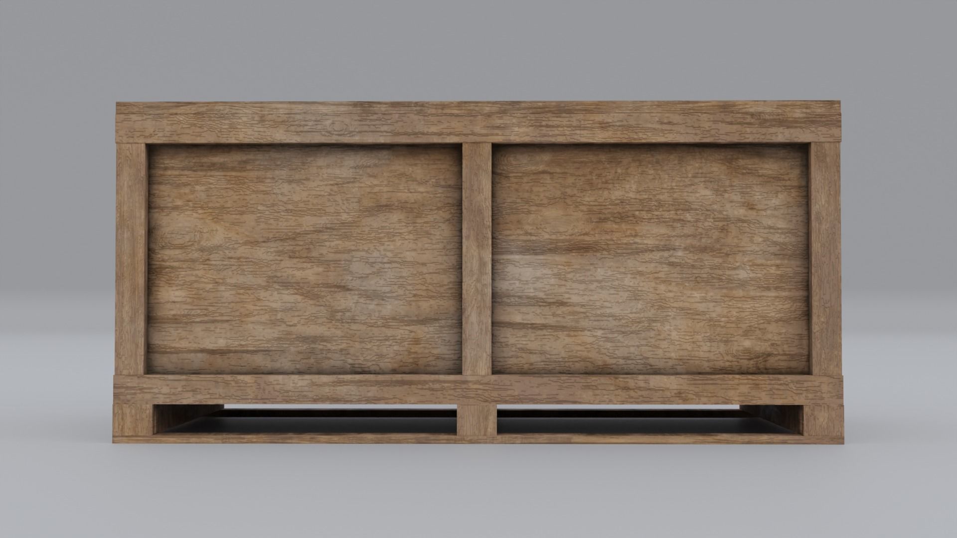 Wooden Box Long Free low-poly 3D model_2
