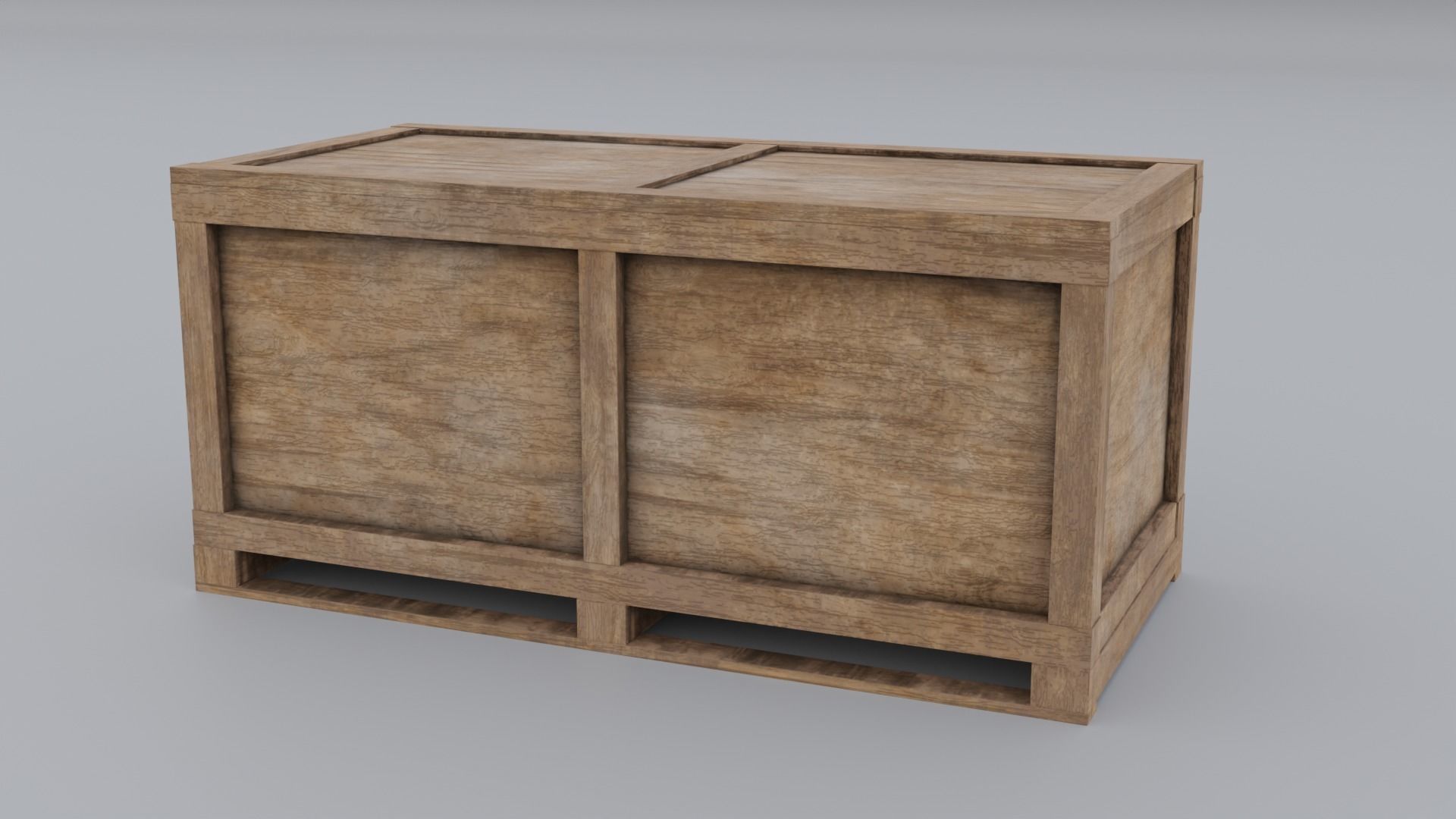 Wooden Box Long Free low-poly 3D model_1