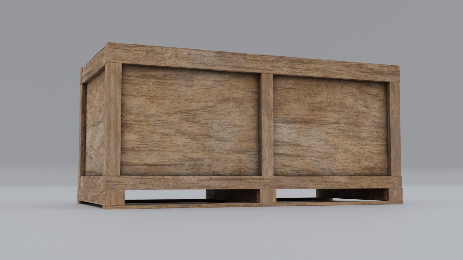Wooden Box Long Free low-poly 3D model_3