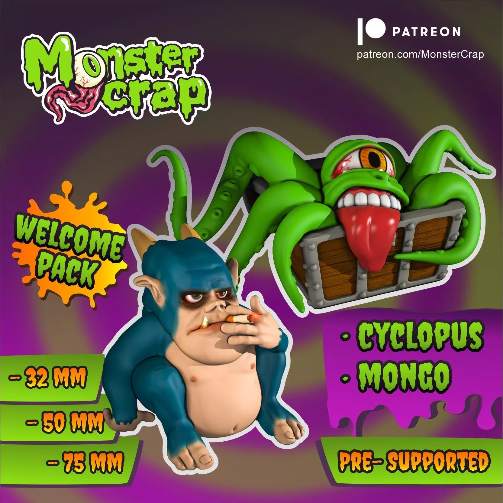 2 Pack Model monster grab 3D print model
