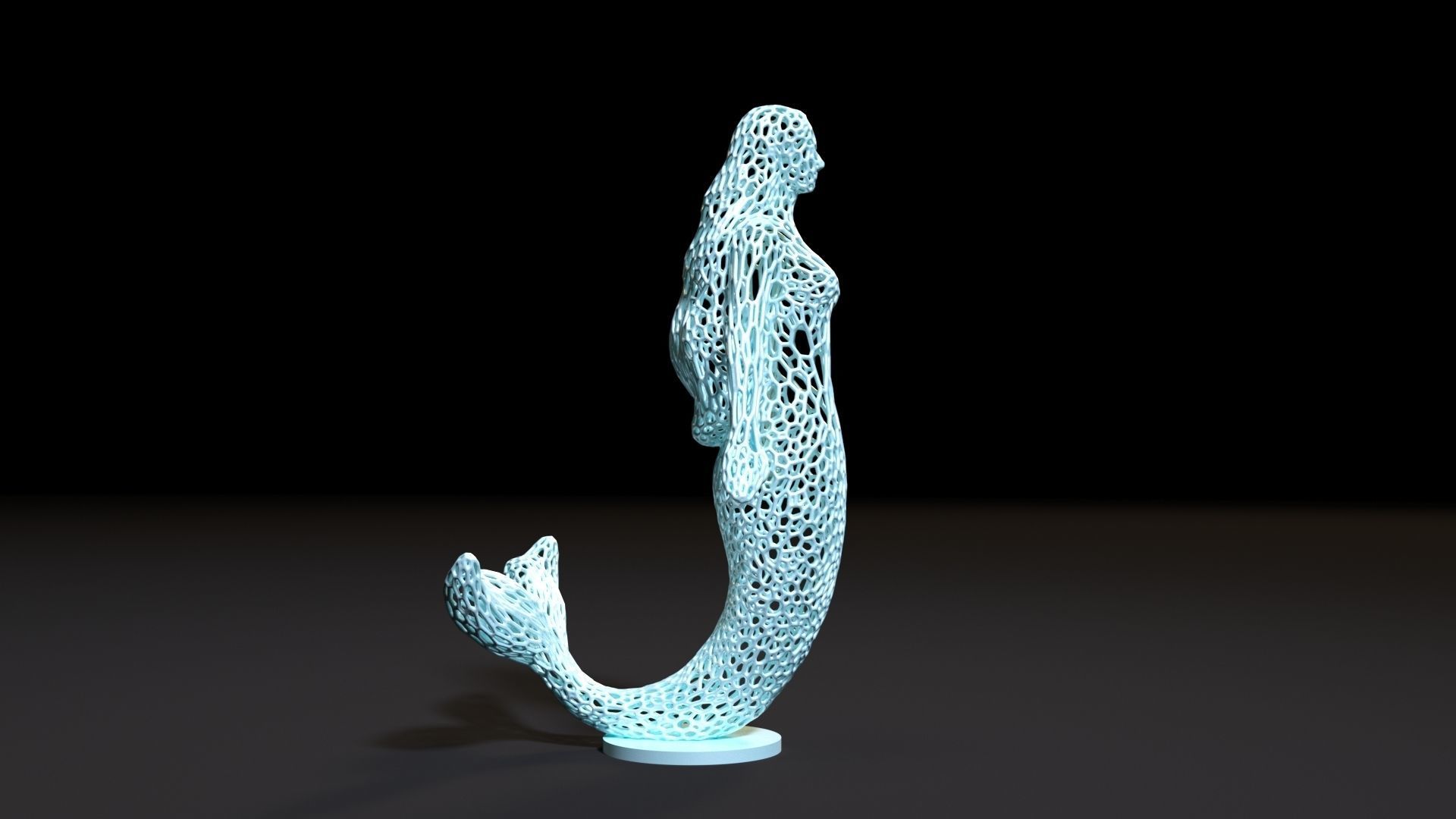 Mermaid sculpture 3D print model_6