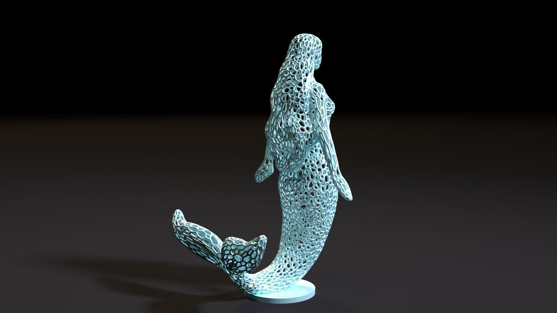 Mermaid sculpture 3D print model_5