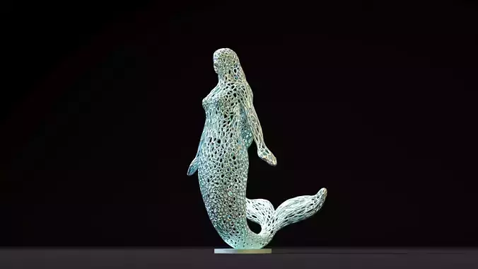 Mermaid sculpture 3D print model