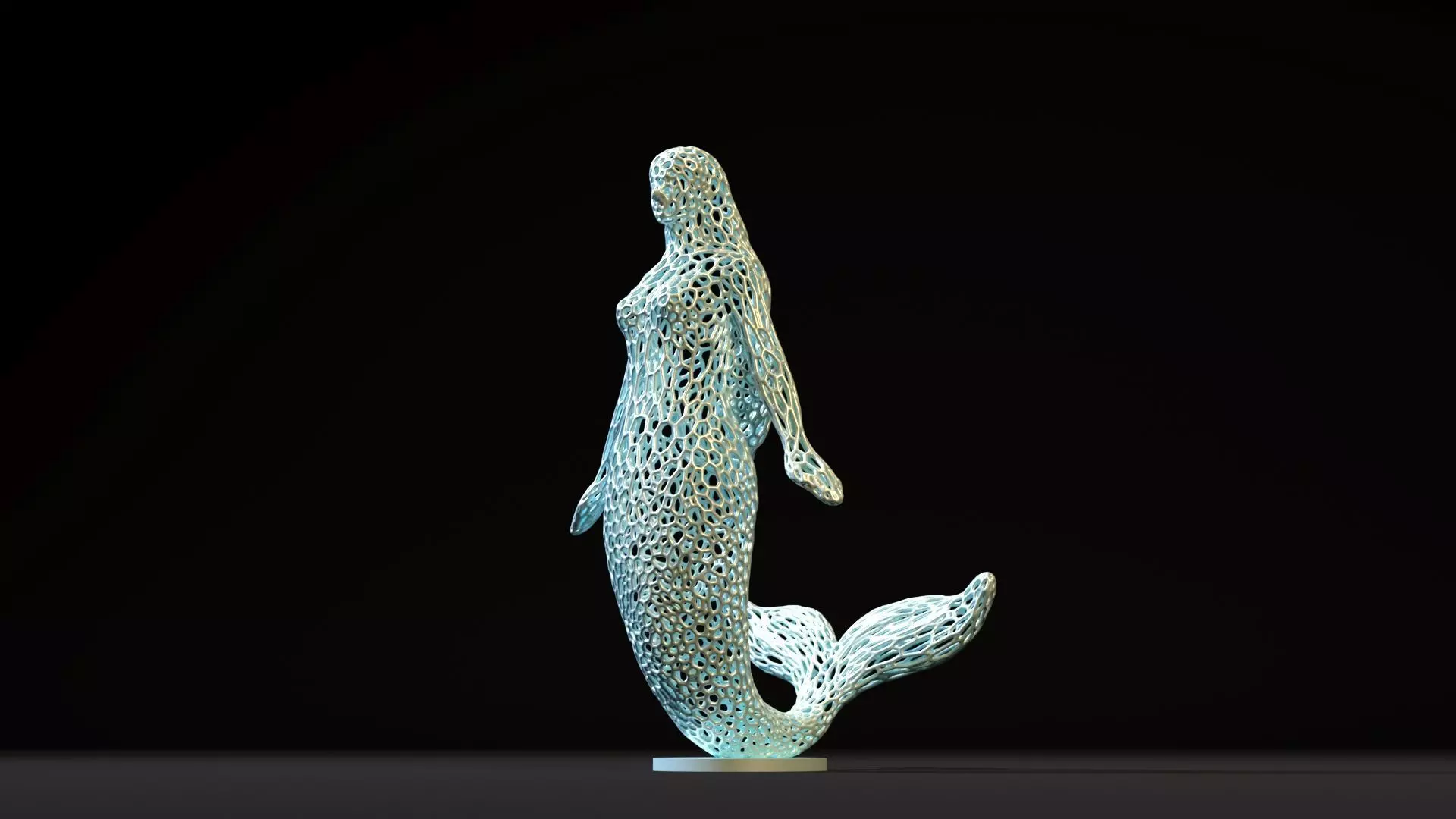 Mermaid sculpture 3D print model_0