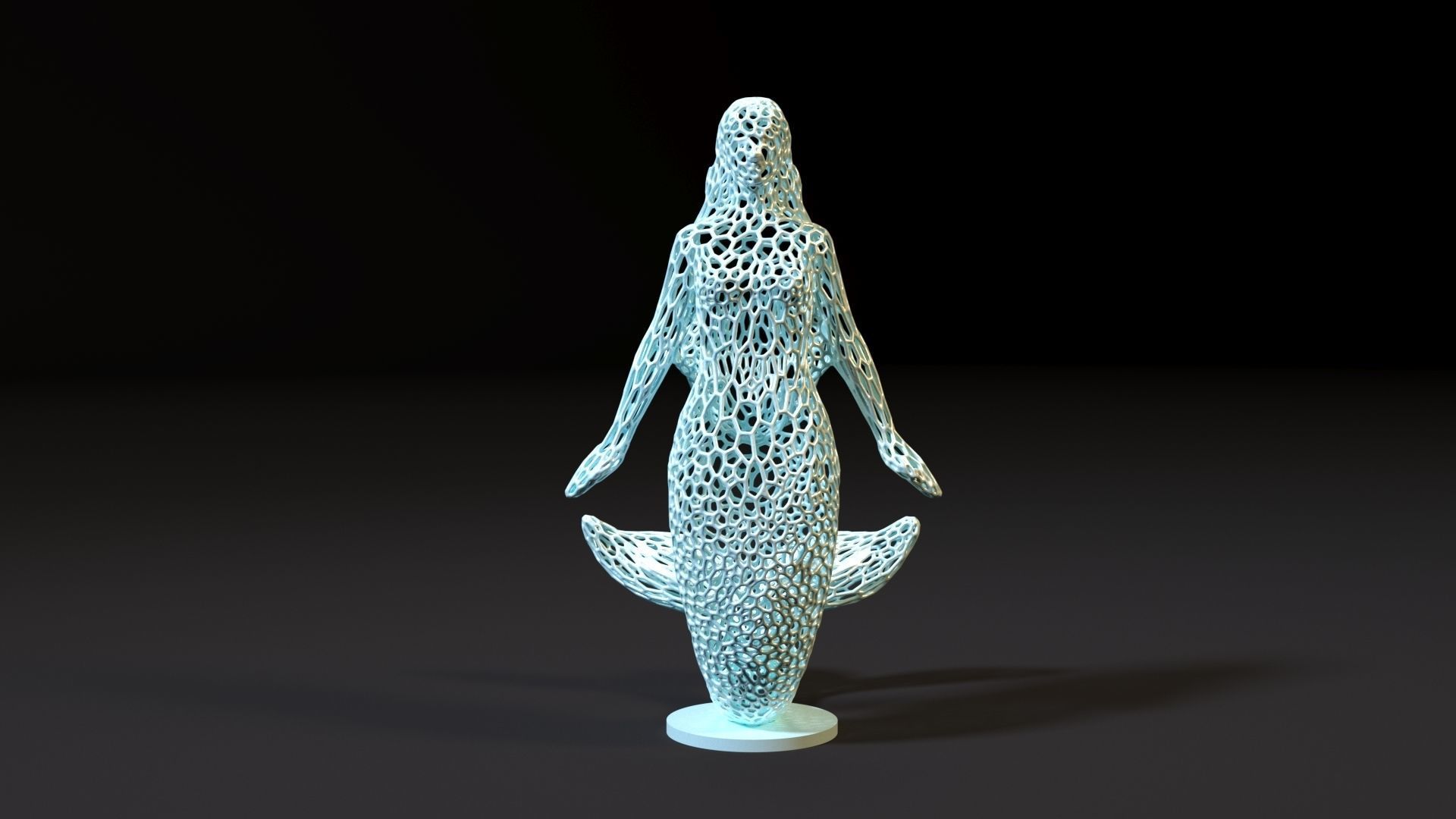 Mermaid sculpture 3D print model_8