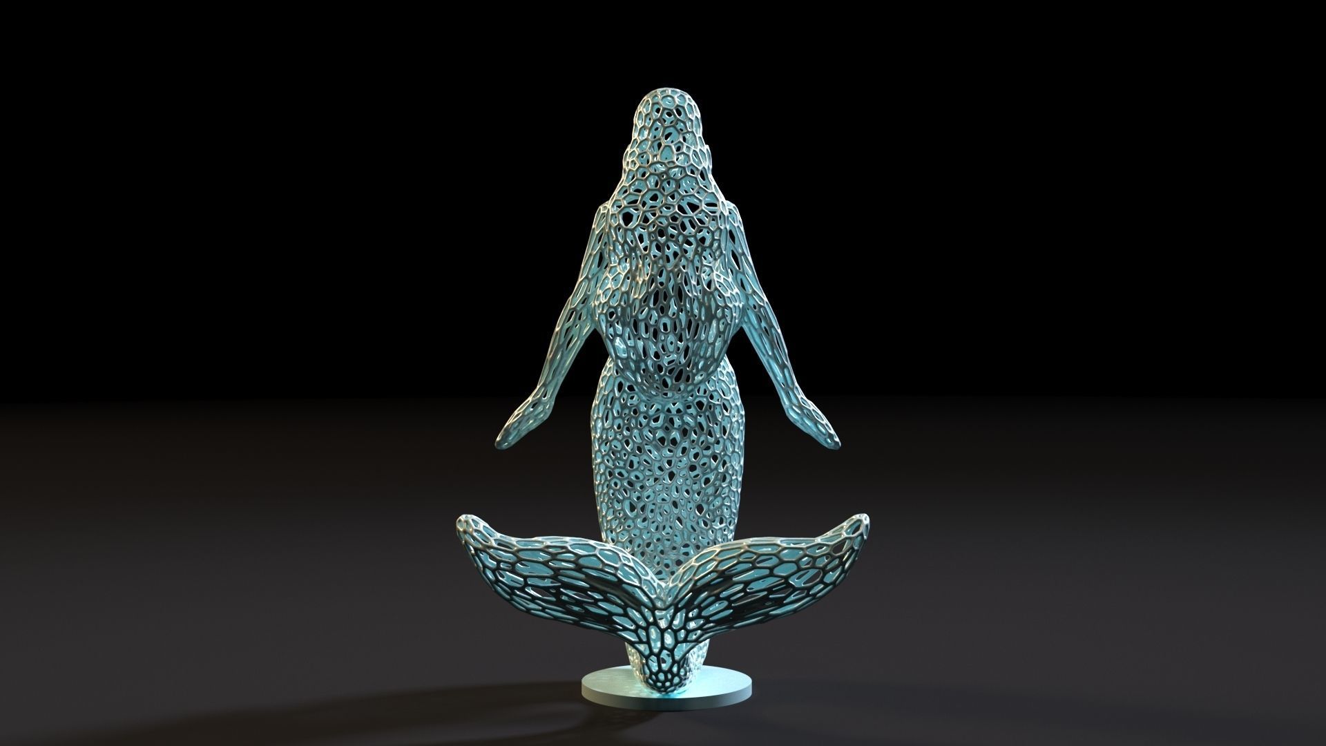 Mermaid sculpture 3D print model_4