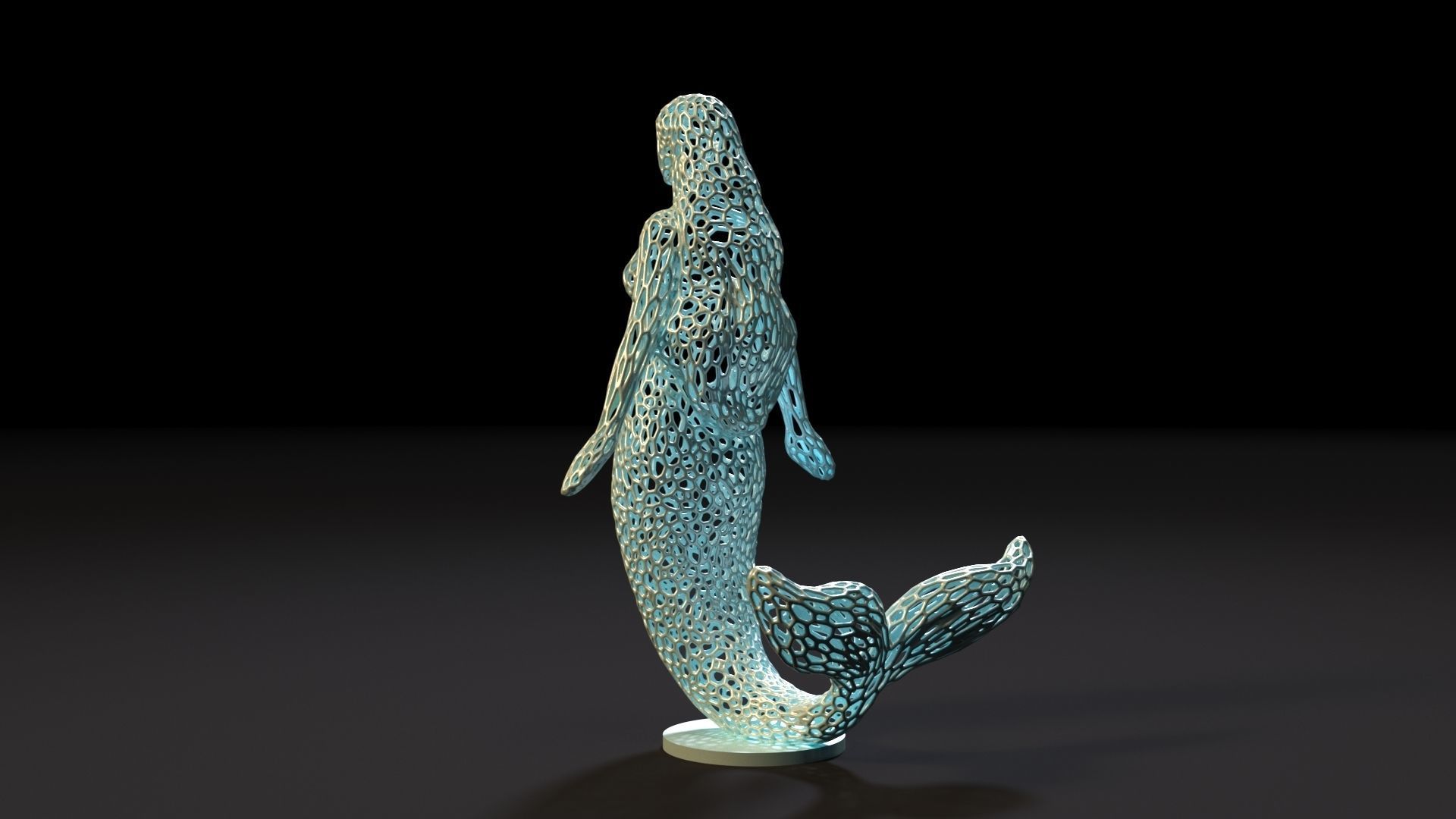 Mermaid sculpture 3D print model_3