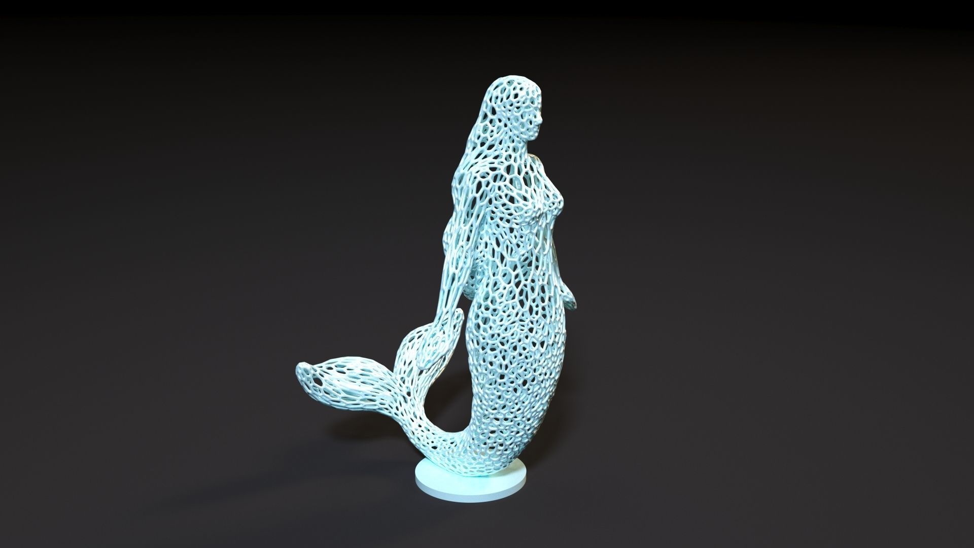 Mermaid sculpture 3D print model_7