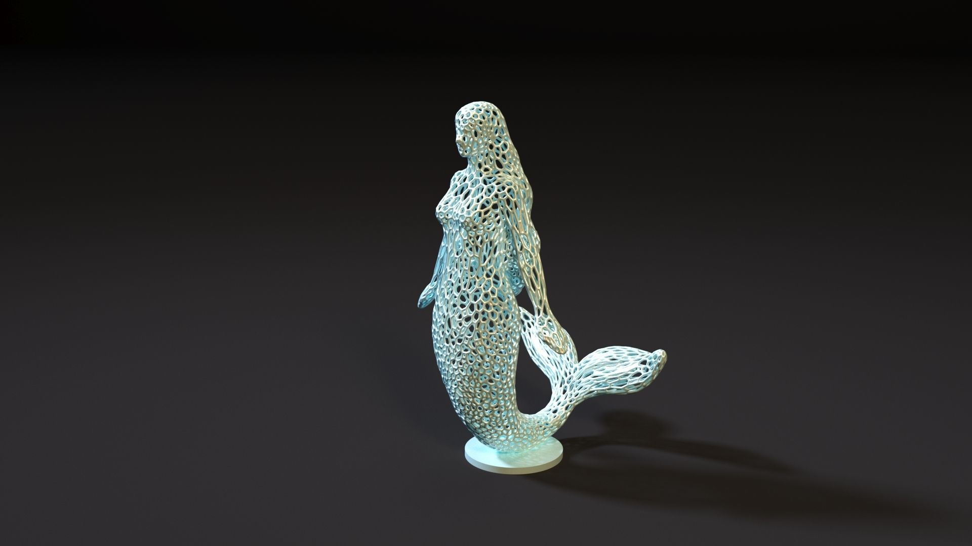 Mermaid sculpture 3D print model_1
