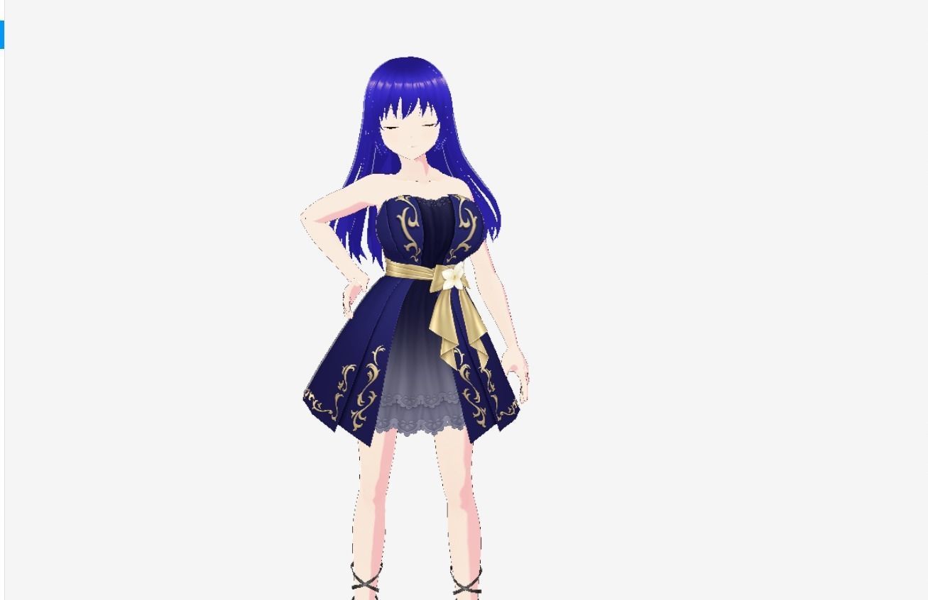 Hot Anime Princess Low-poly 3D model_1