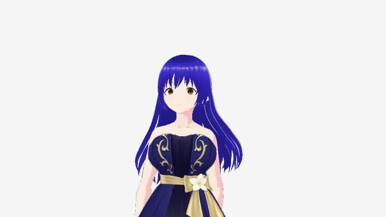 Hot Anime Princess Low-poly 3D model_50