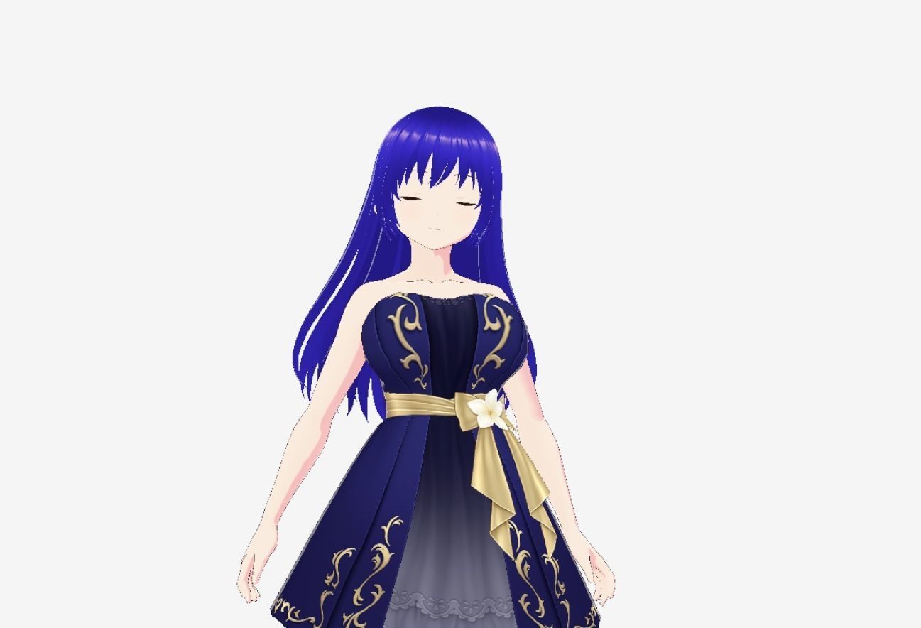 Hot Anime Princess Low-poly 3D model_2