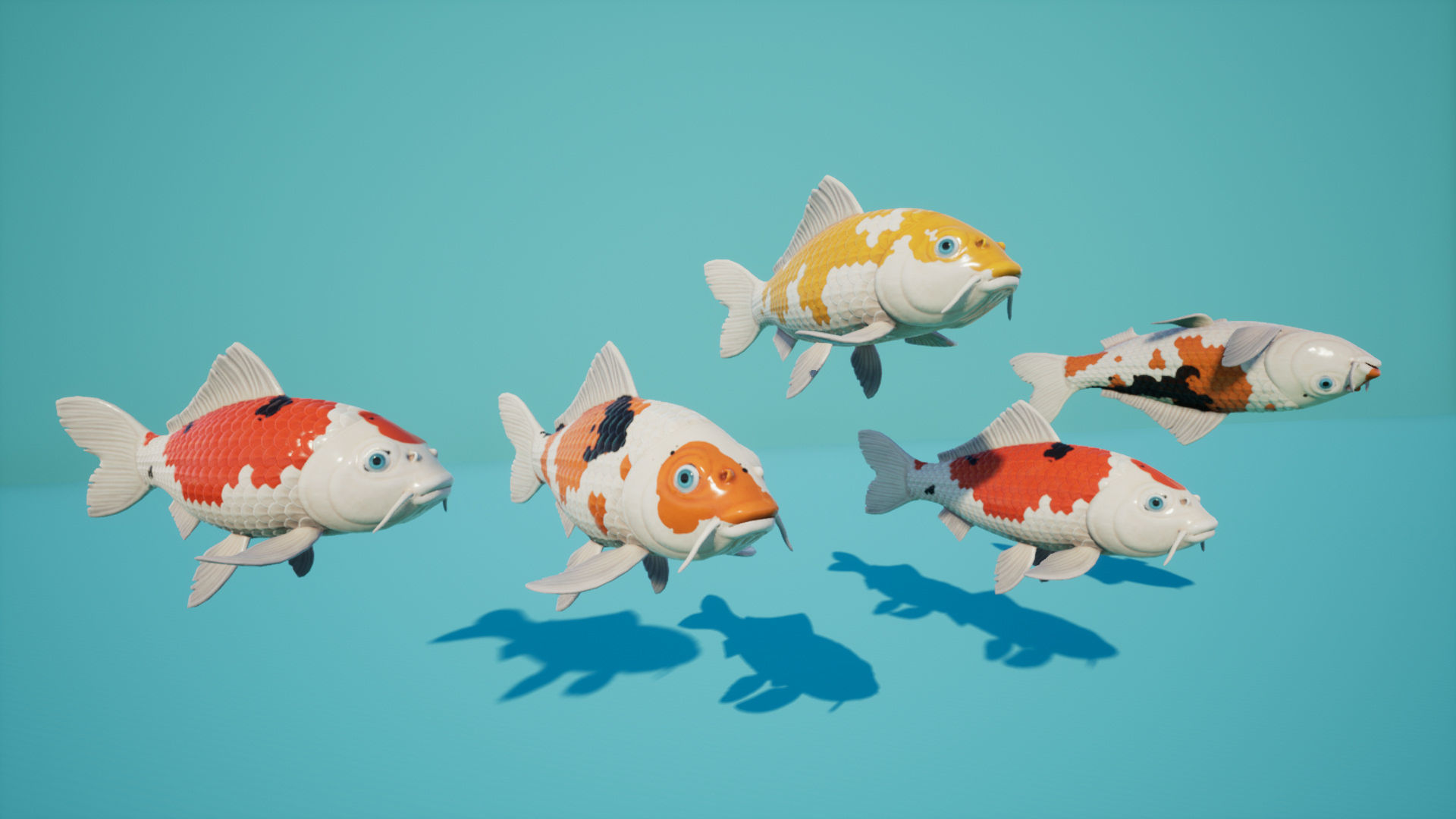 Koi Japanese carp Low-poly 3D model_8