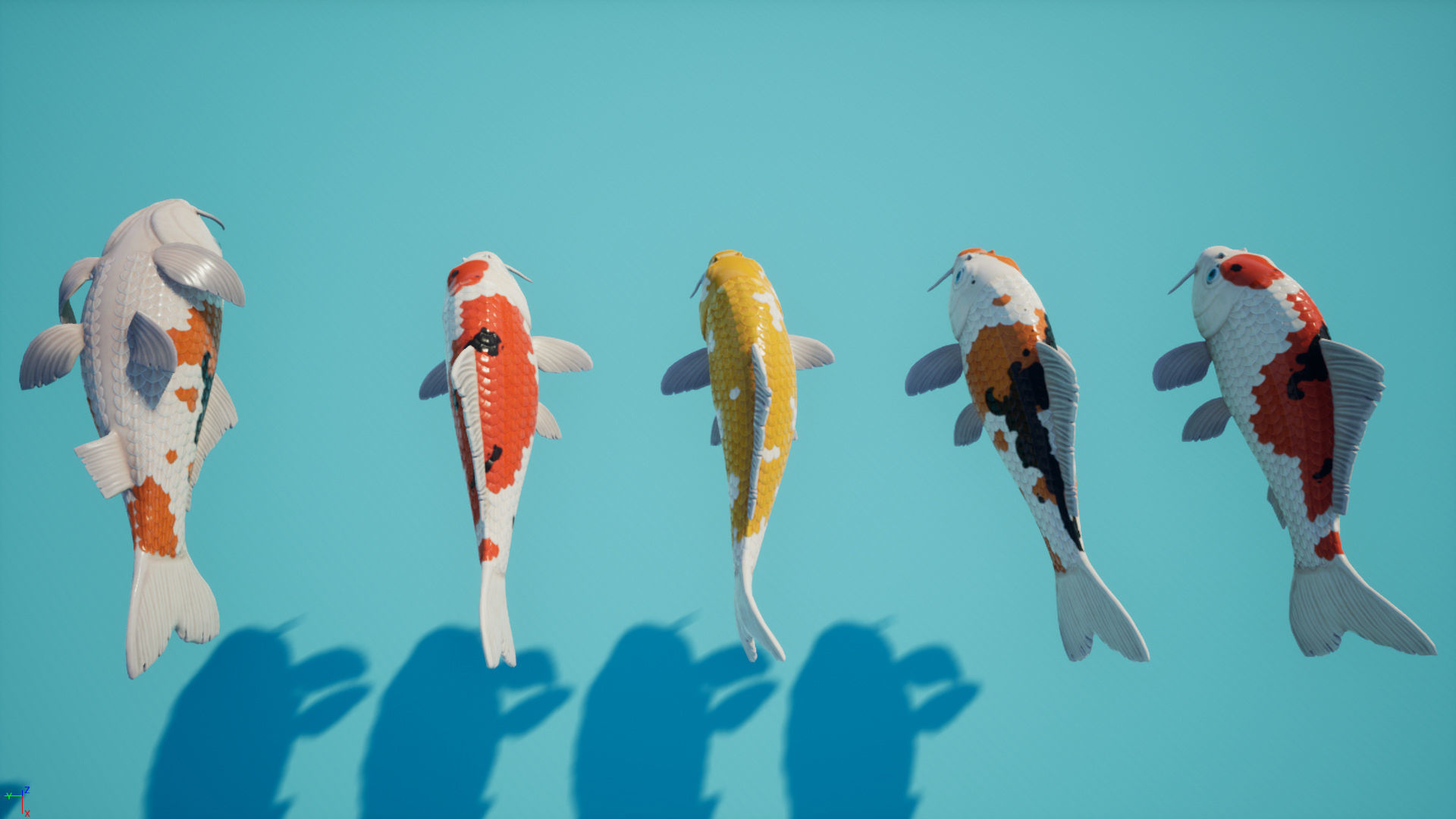 Koi Japanese carp Low-poly 3D model_7
