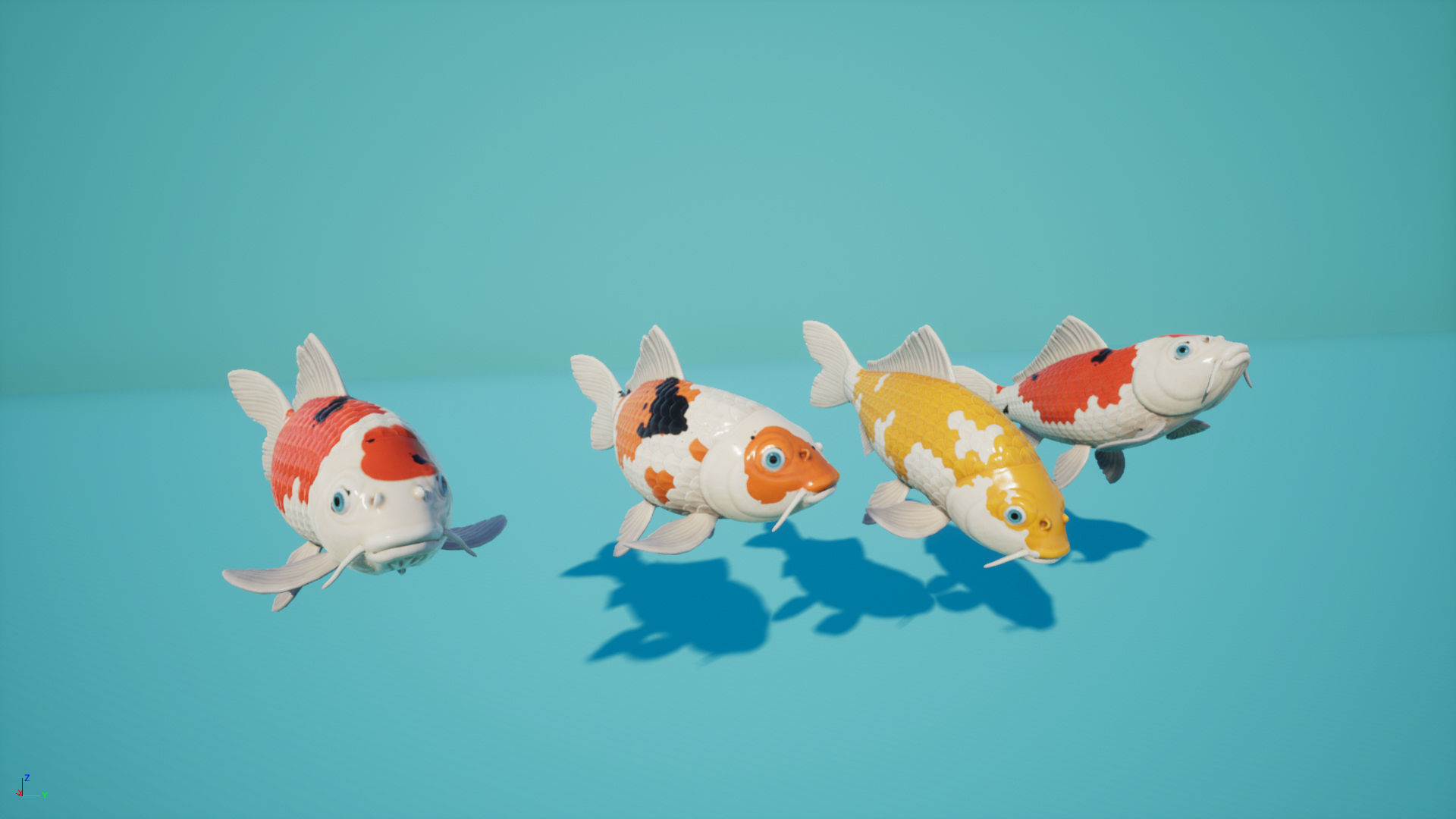 Koi Japanese carp Low-poly 3D model_6