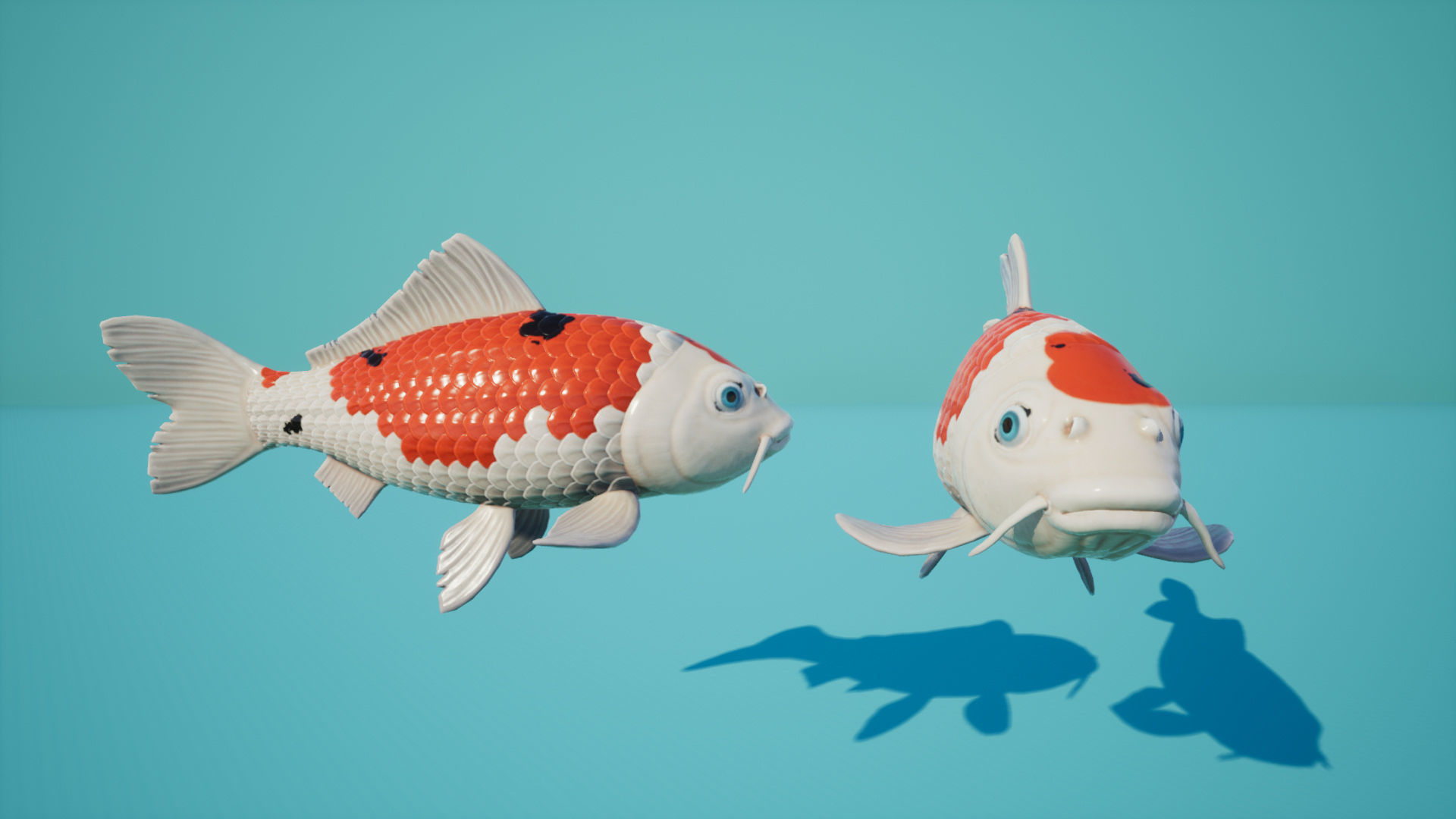 Koi Japanese carp Low-poly 3D model_4