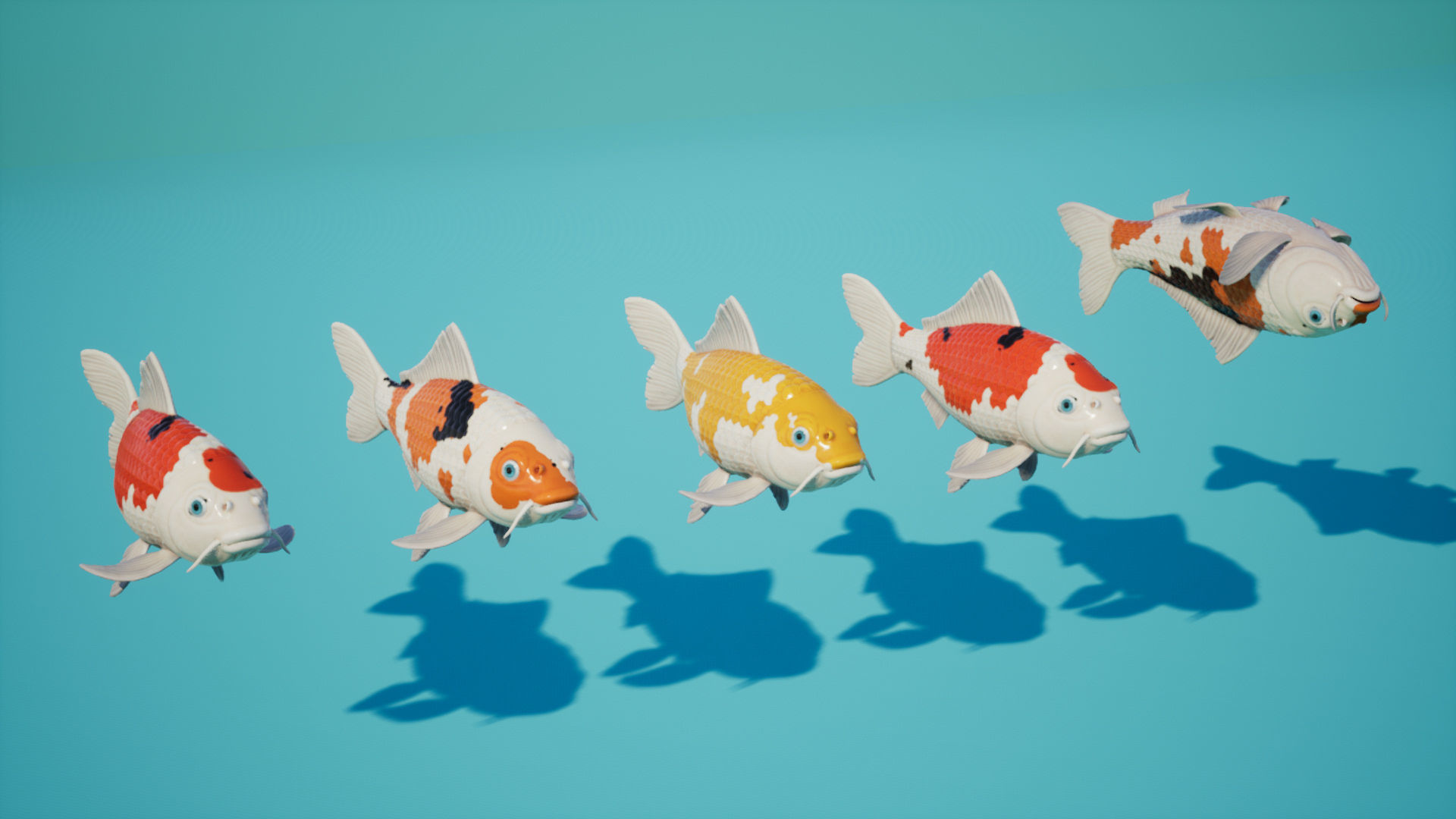 Koi Japanese carp Low-poly 3D model_3