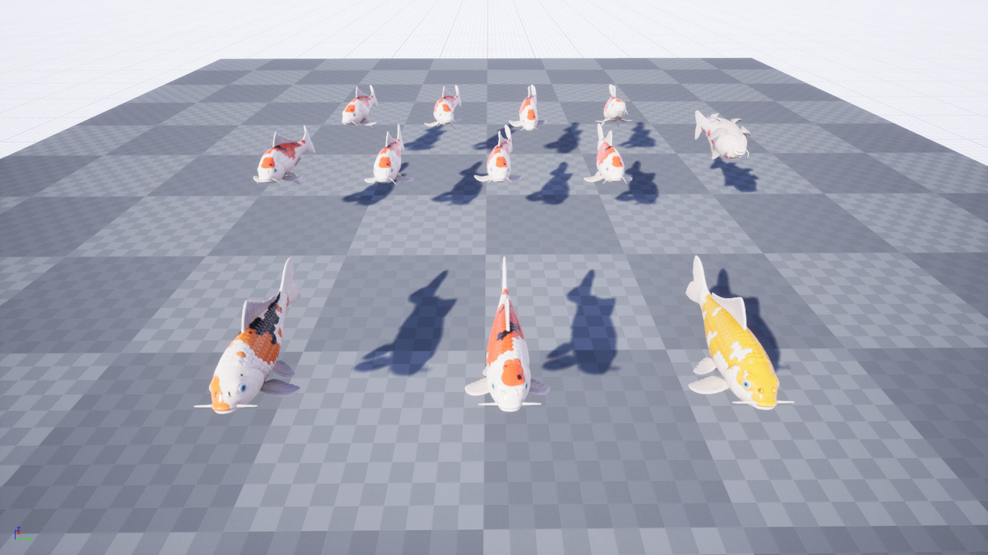 Koi Japanese carp Low-poly 3D model_10