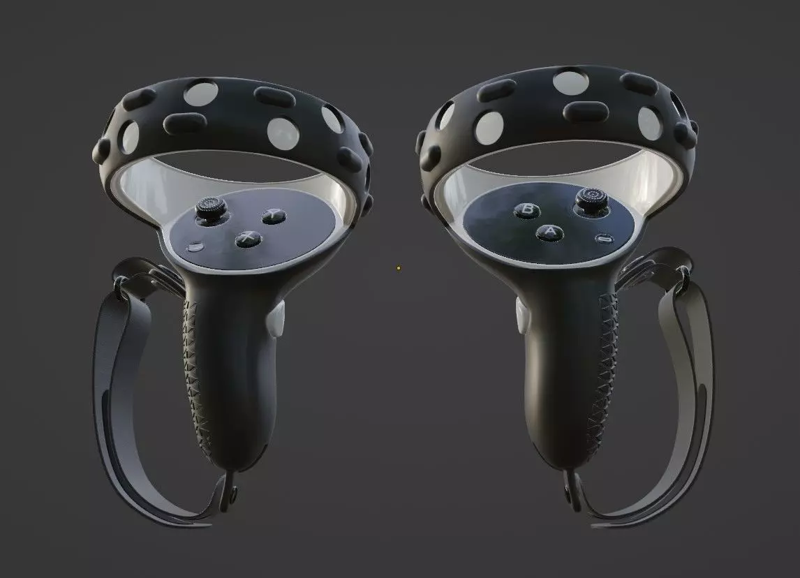 Oculus Quest 2 Advanced VR headset controller - Low poly Low-poly 3D model
