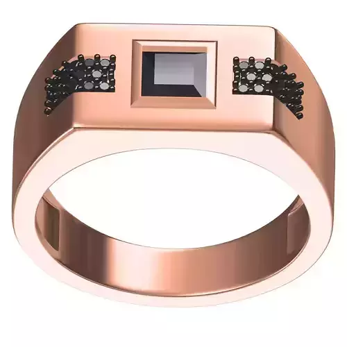 Unique Black Diamond Wedding Band for Men