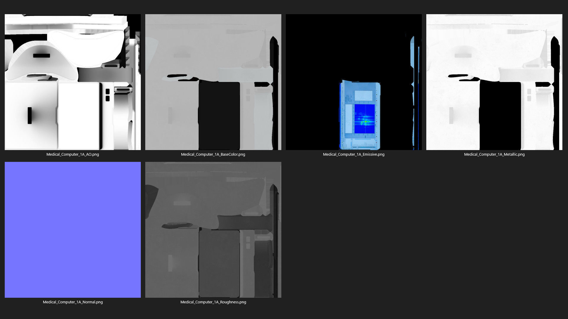 Medical Computer 1A Low-poly 3D model_9