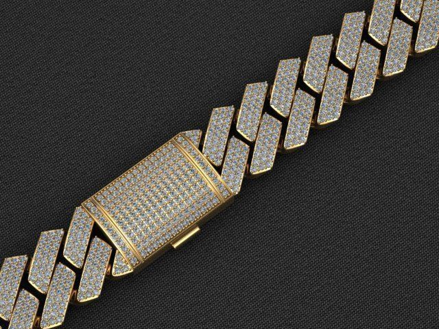 3D printed model of Cuban diamond chain 3D print model_6