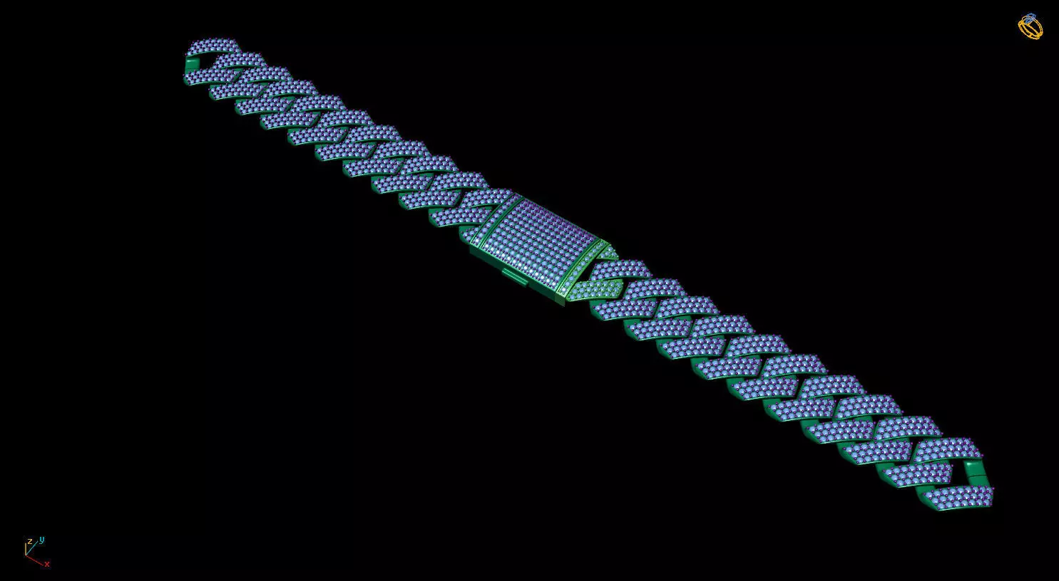3D printed model of Cuban diamond chain 3D print model_0