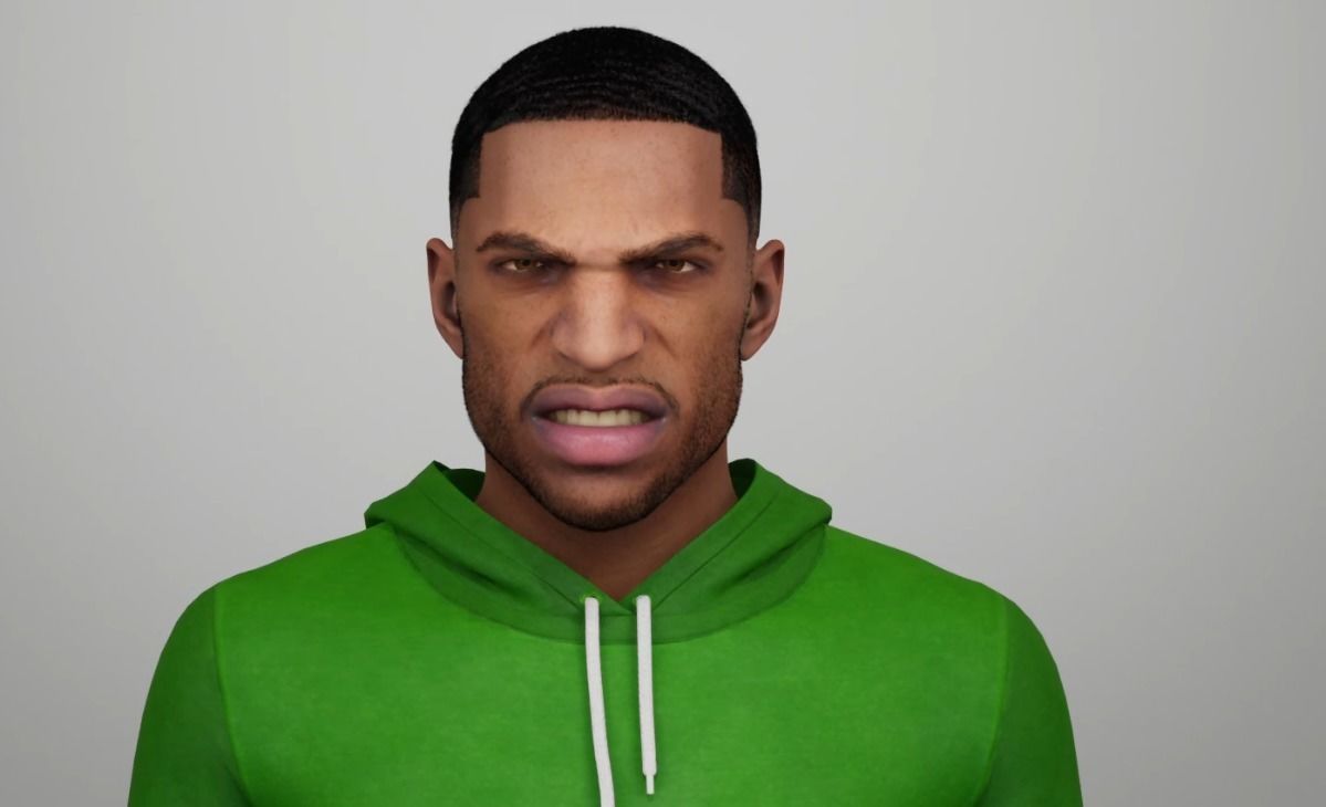 Carl Johnson CJ HD Remastered 3D Model Low-poly 3D model Low-poly 3D model_3