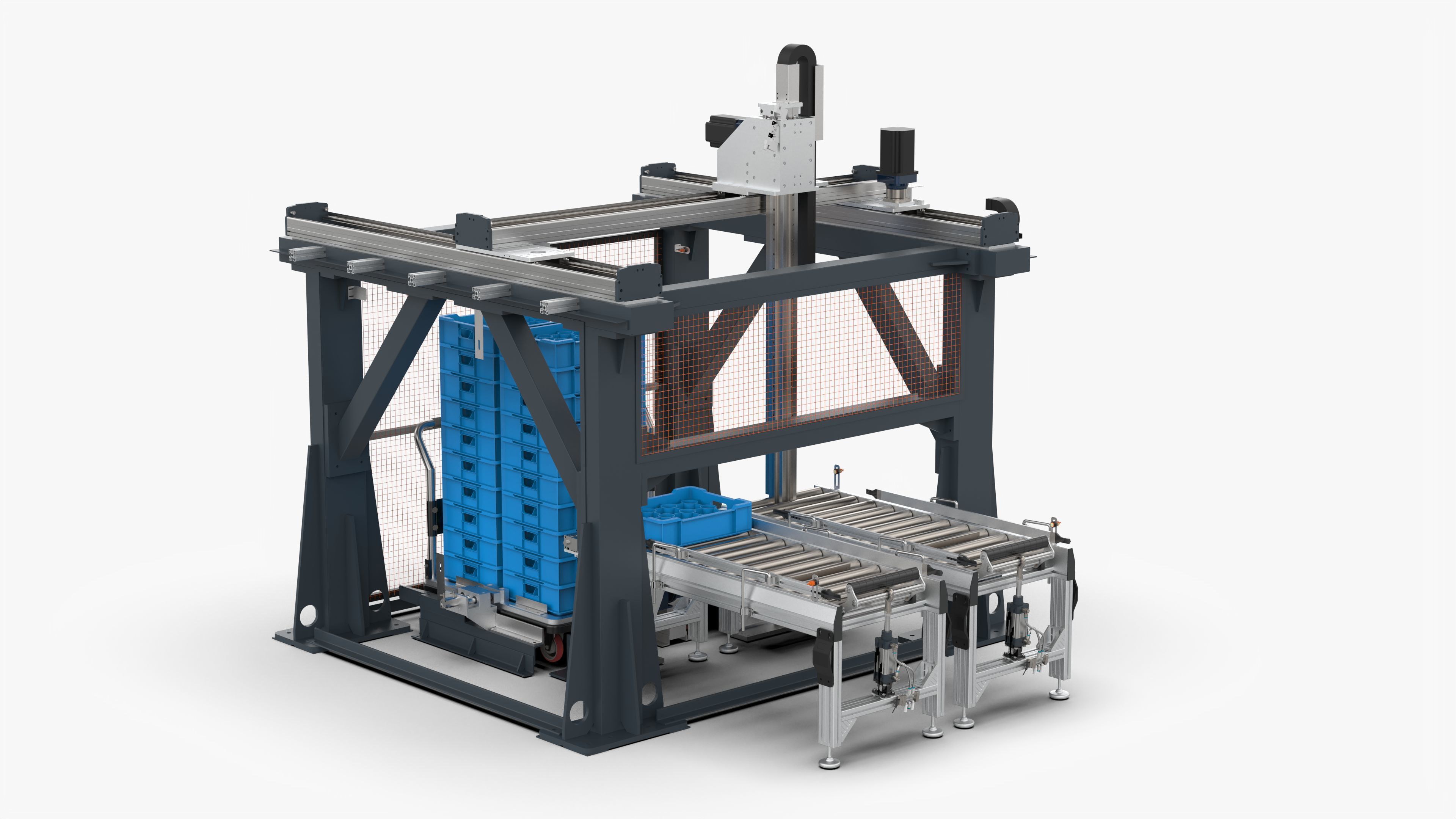 Gantry Palletizing and Packing Truss Manipulator 3D model_2