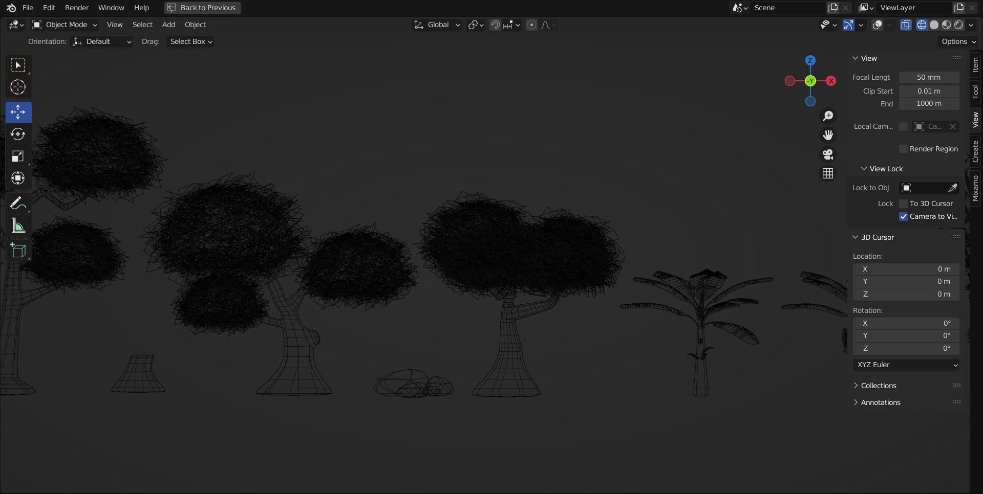 Stylized Asia Trees Blender 3D model_8