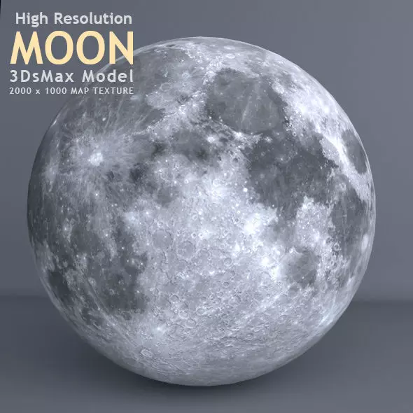 Moon high resolution or Highly Detailed Planet 3D model