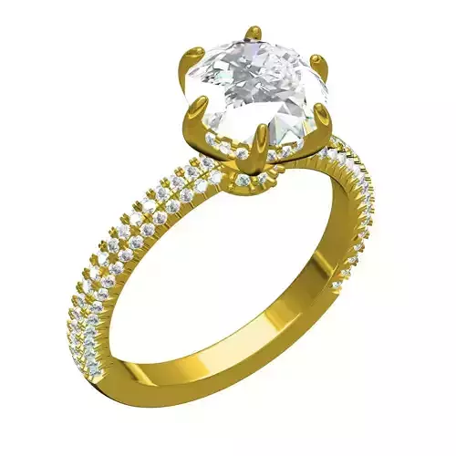 Antique Micro Prong Setting Solitaire Engagement Ring