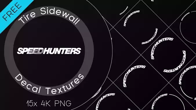 15x Speedhunters tire sidewall 4K PNG decals Texture