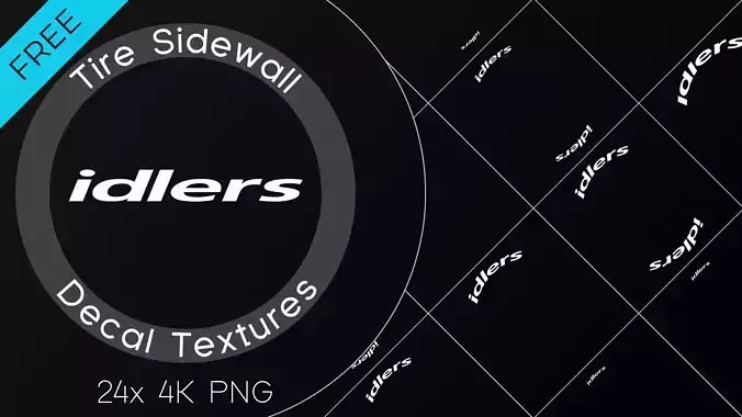 24x idlers tire sidewall 4K PNG decals Texture