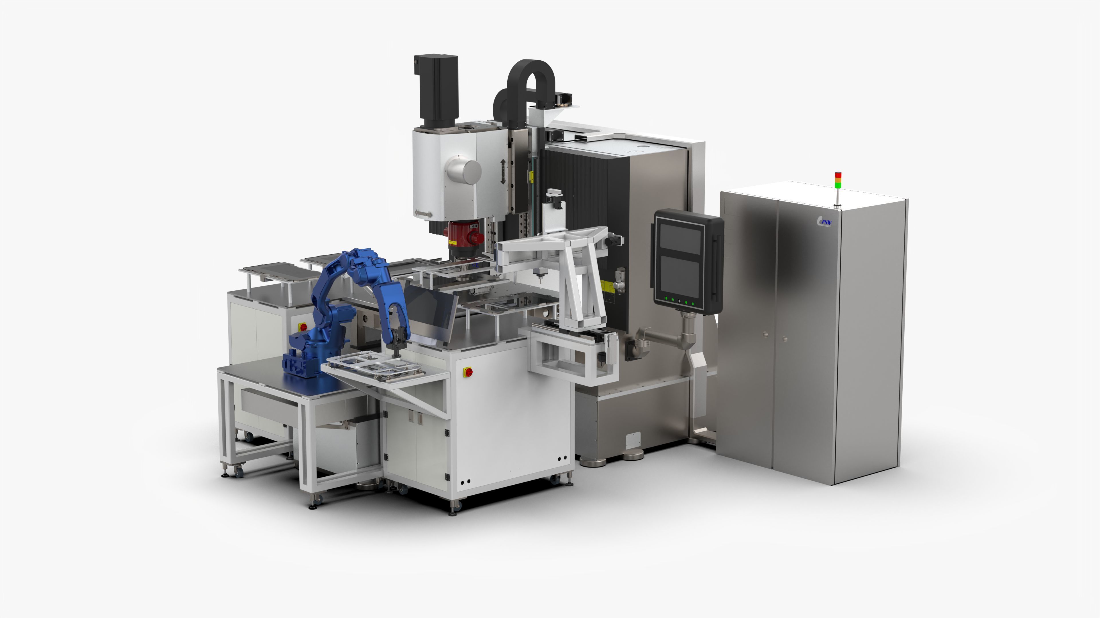 Fully Automatic Extrusion Welding Plate and Deburring Machine 3D model_4