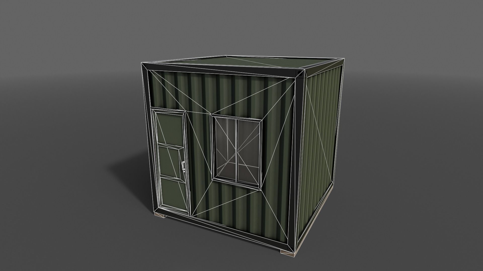 PBR Container House AA V1 Low-poly 3D model_15